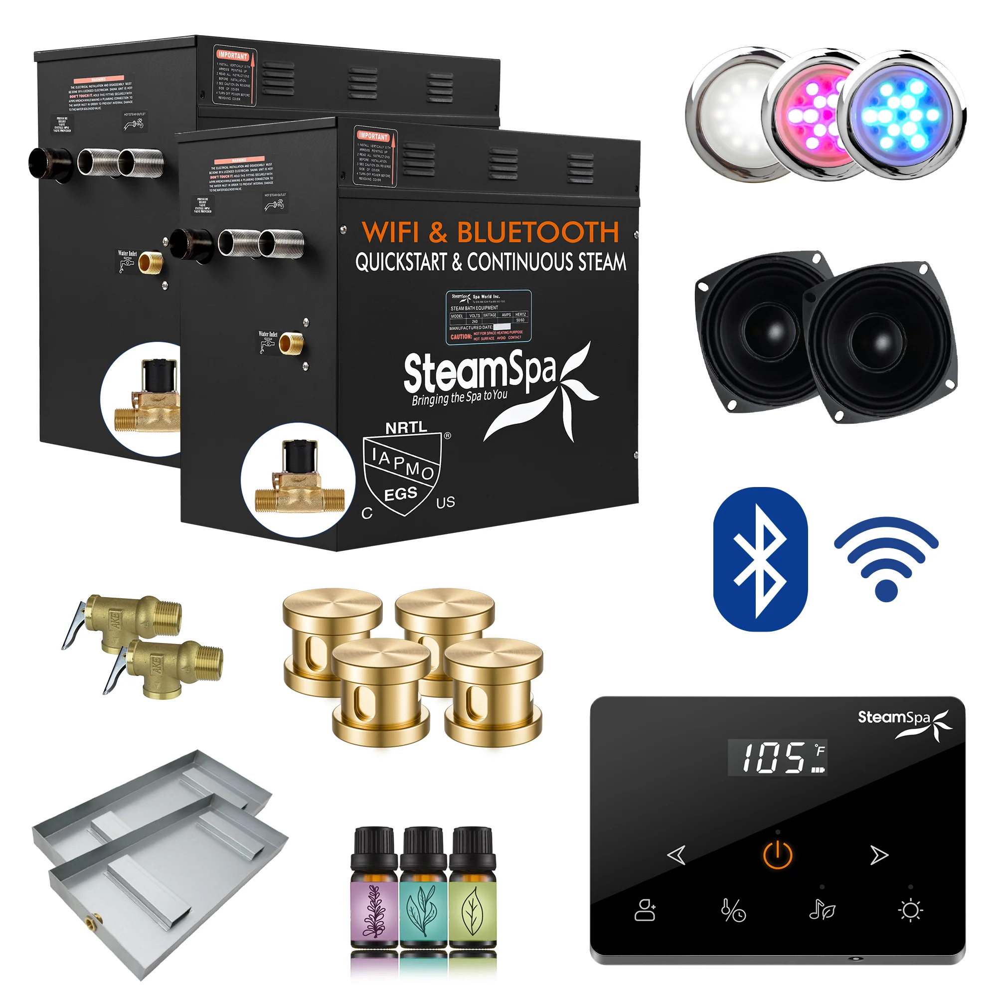 Black Series Steam Bath Generator with Wireless Control, BLUETOOTH, WIFI, Auto Drain, and Multiple Finish Options - Image 21