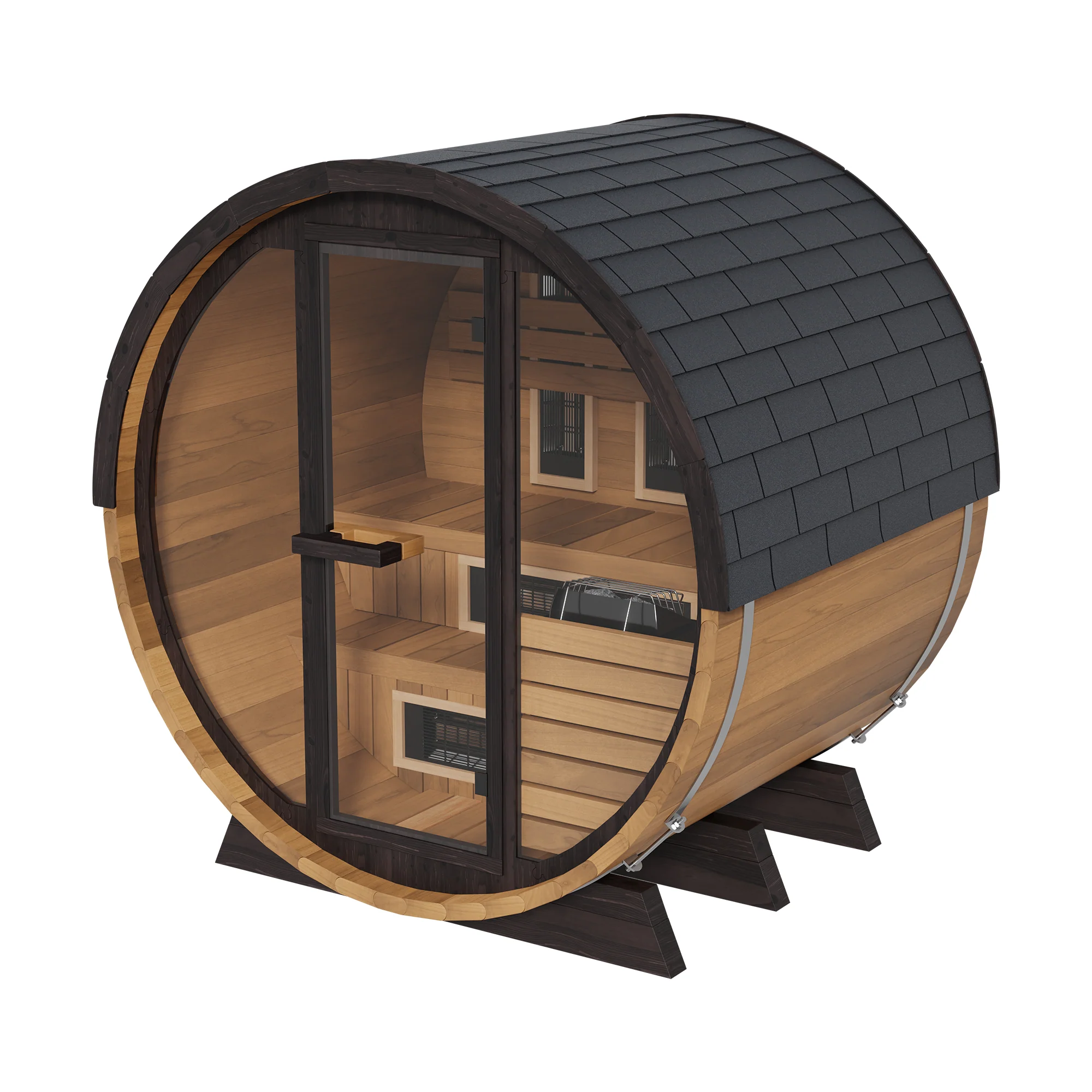 Finnmark Infrared and Traditional Cedar Combination Barrel Sauna FD-6 - Image 3