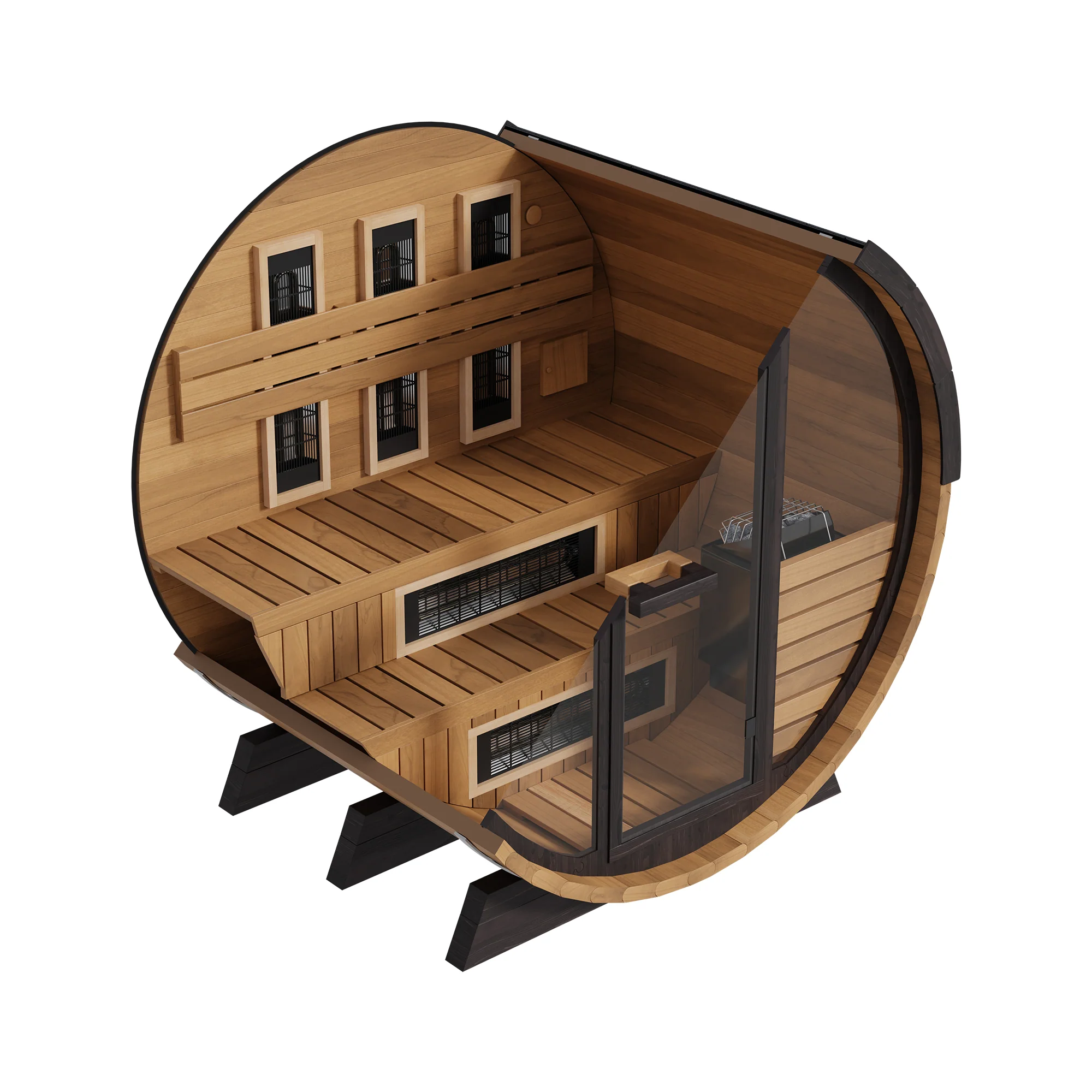 Finnmark Infrared and Traditional Cedar Combination Barrel Sauna FD-6 - Image 4