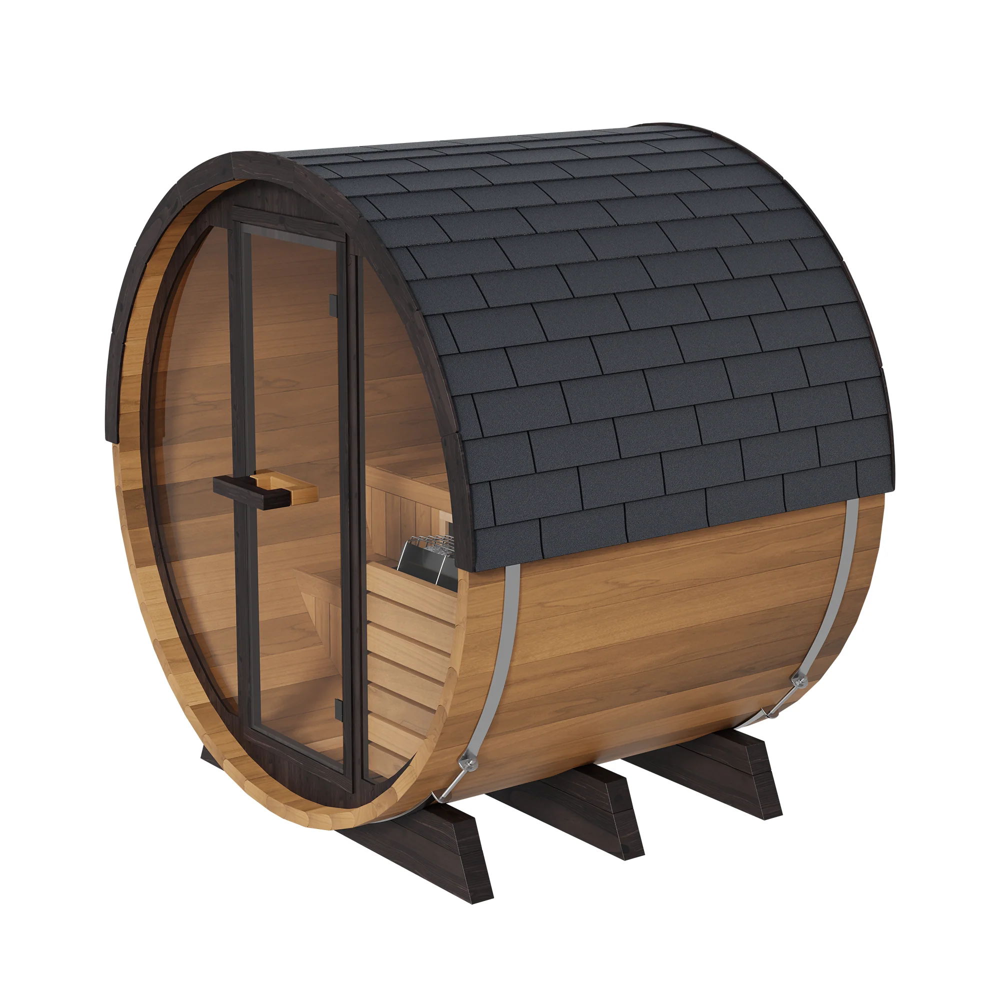 Finnmark Infrared and Traditional Cedar Combination Barrel Sauna FD-6 - Image 5