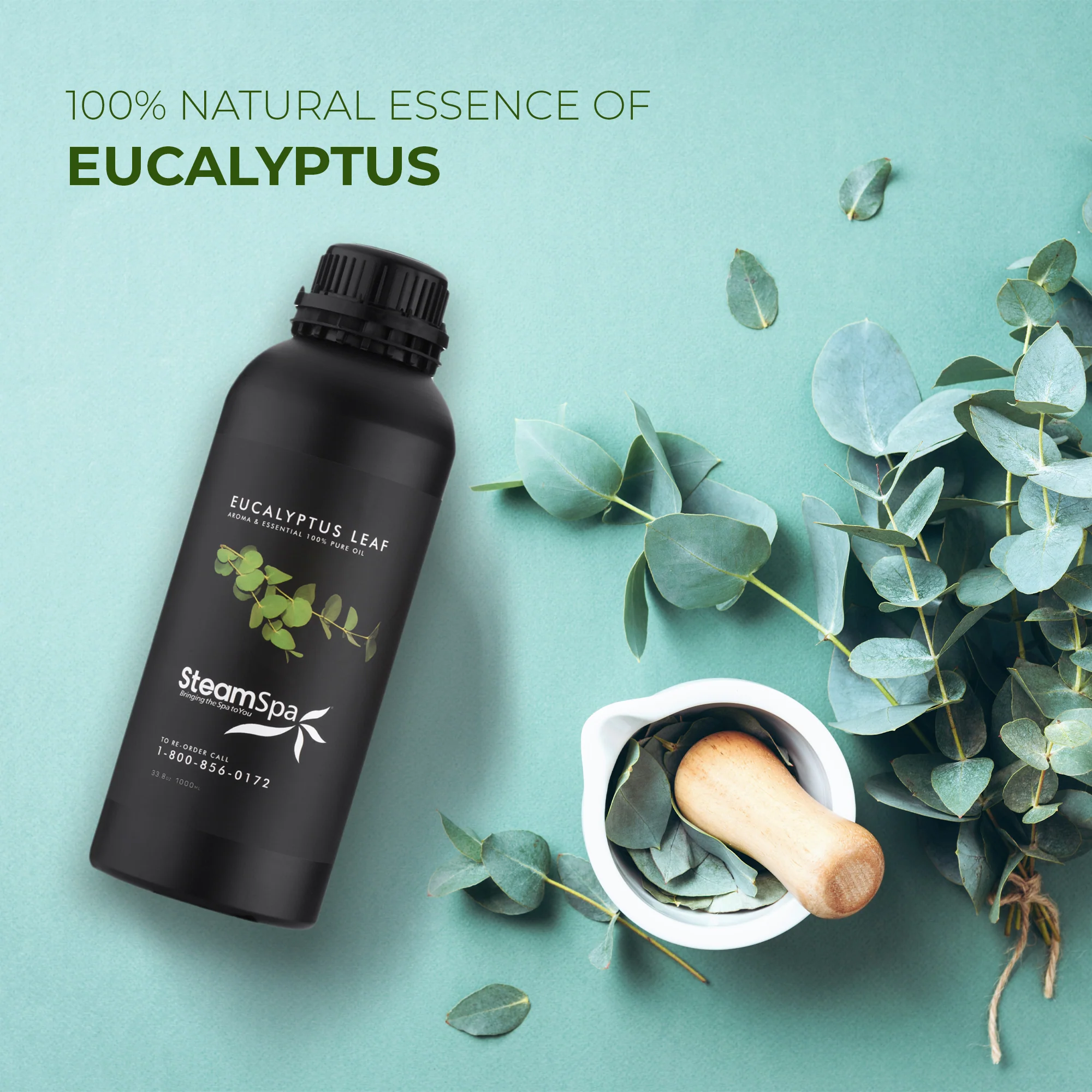 100% Natural Essence of Eucalyptus 1000ml Aromatherapy Bottle - Image 3