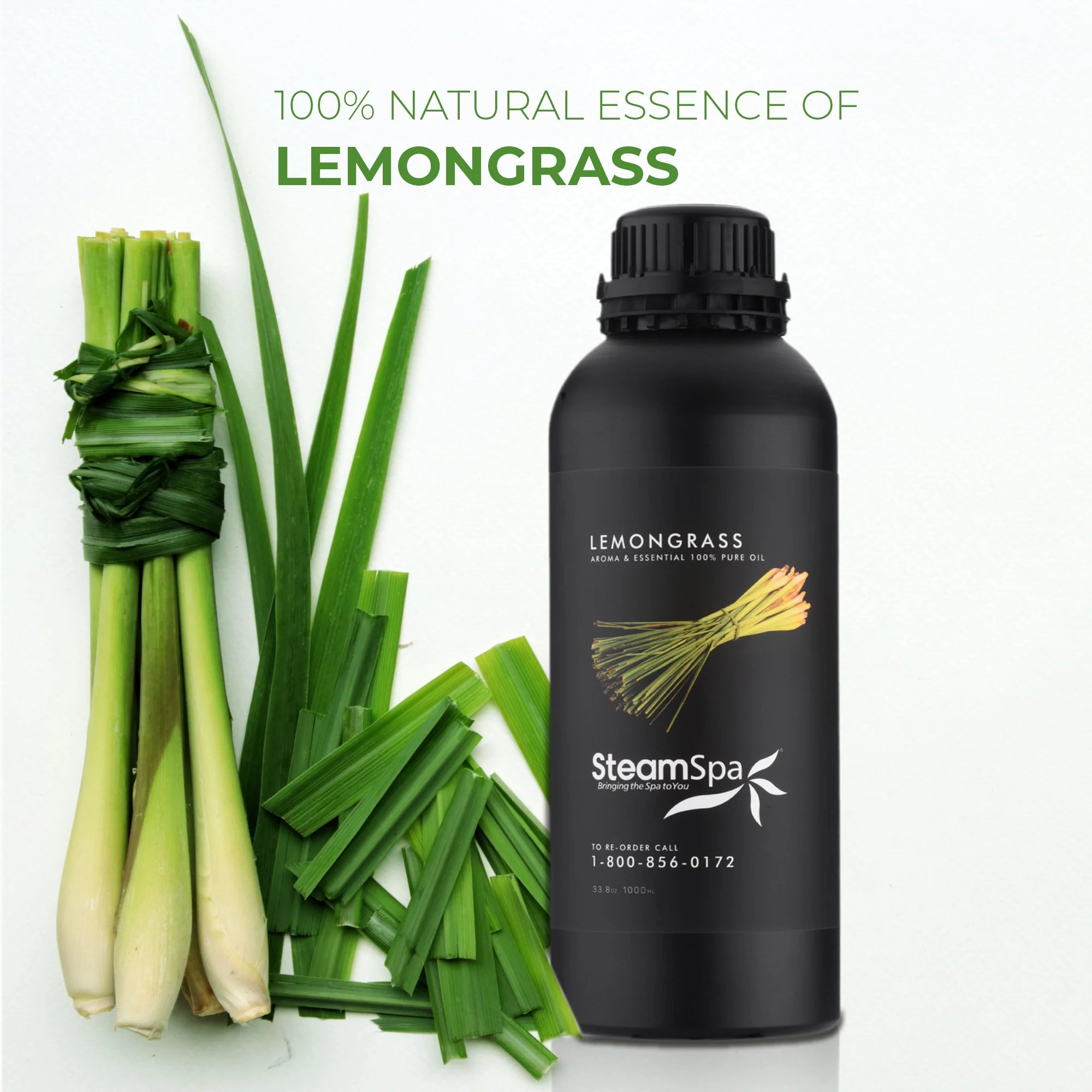 100% Natural Essence of Lemongrass 1000ml Aromatherapy Bottle - Image 3