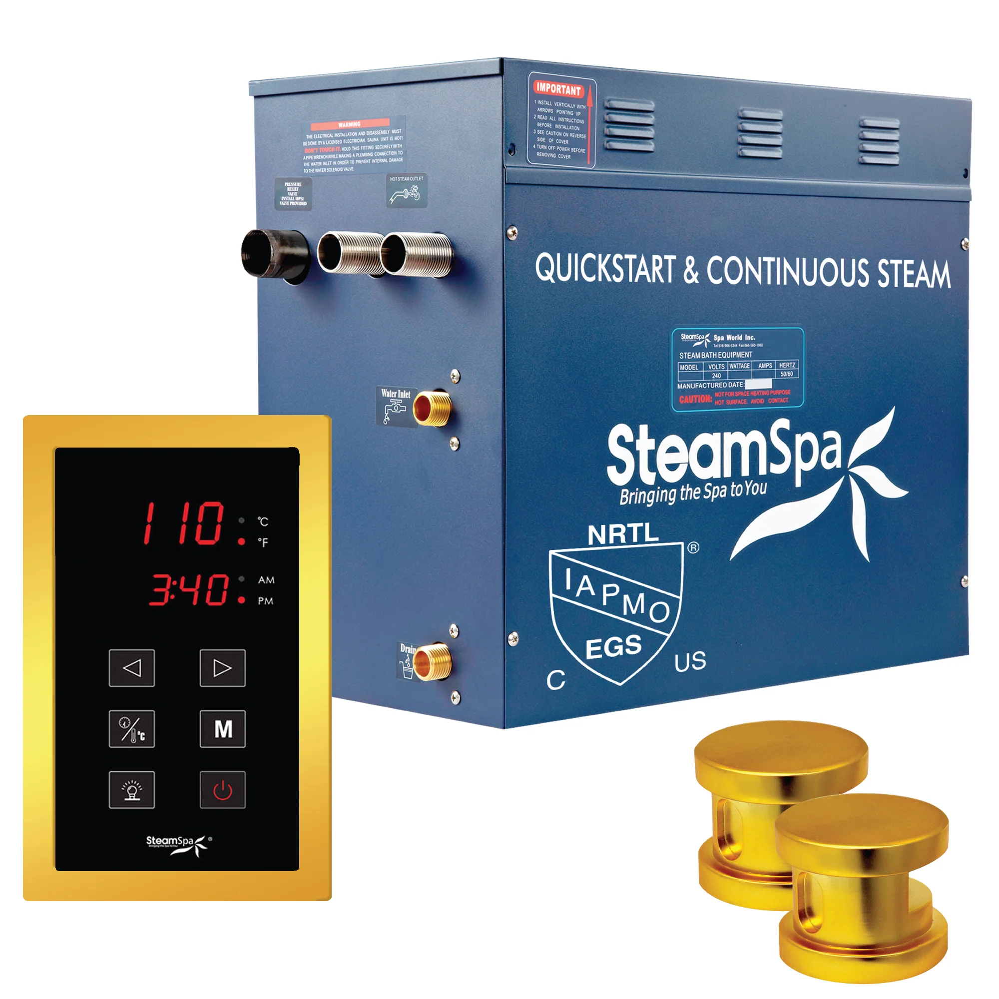 Oasis Series Steam Bath Generator with Continuous Steam, Quick Start, and Auto Drain Technology - Image 11