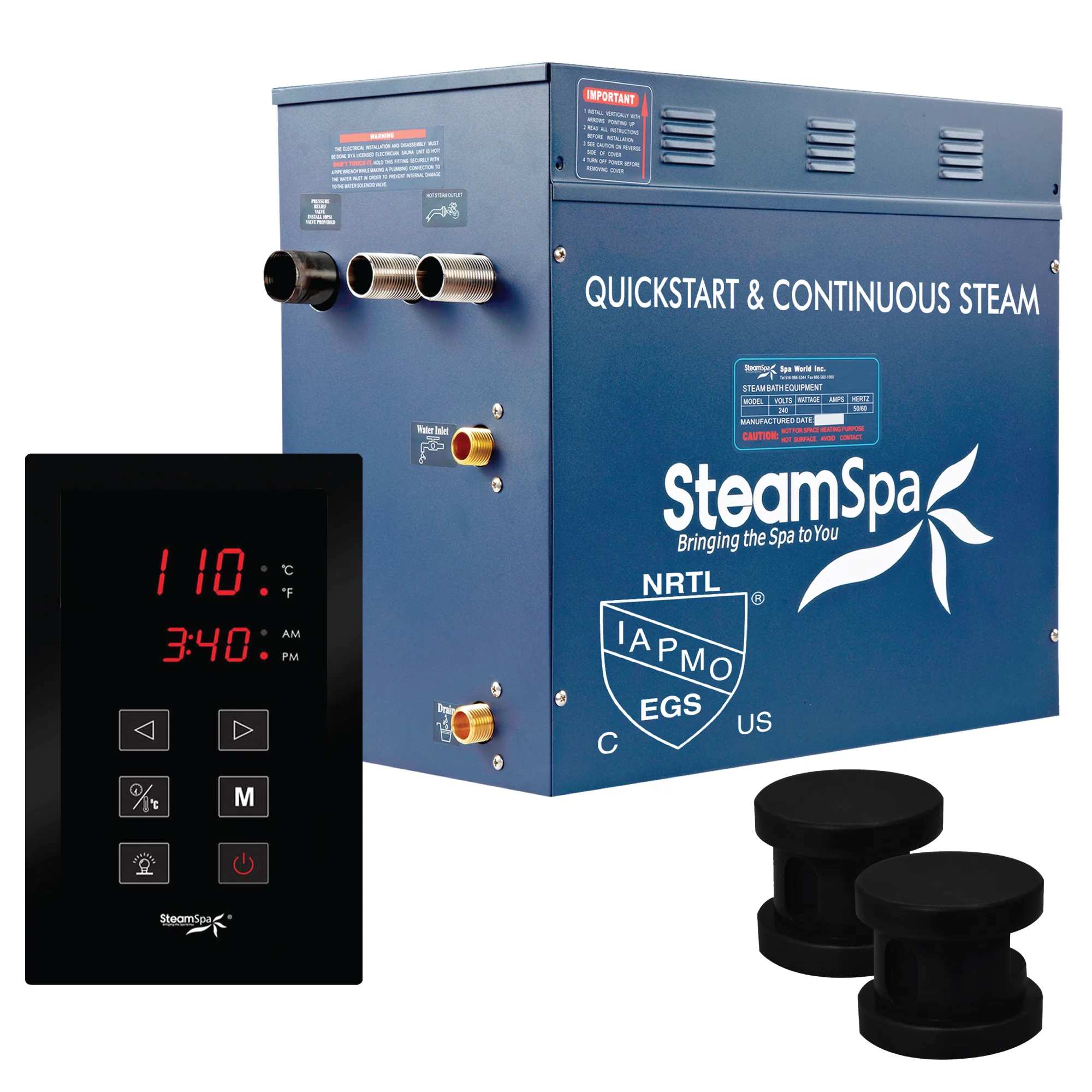 Oasis Series Steam Bath Generator with Continuous Steam, Quick Start, and Auto Drain Technology - Image 13