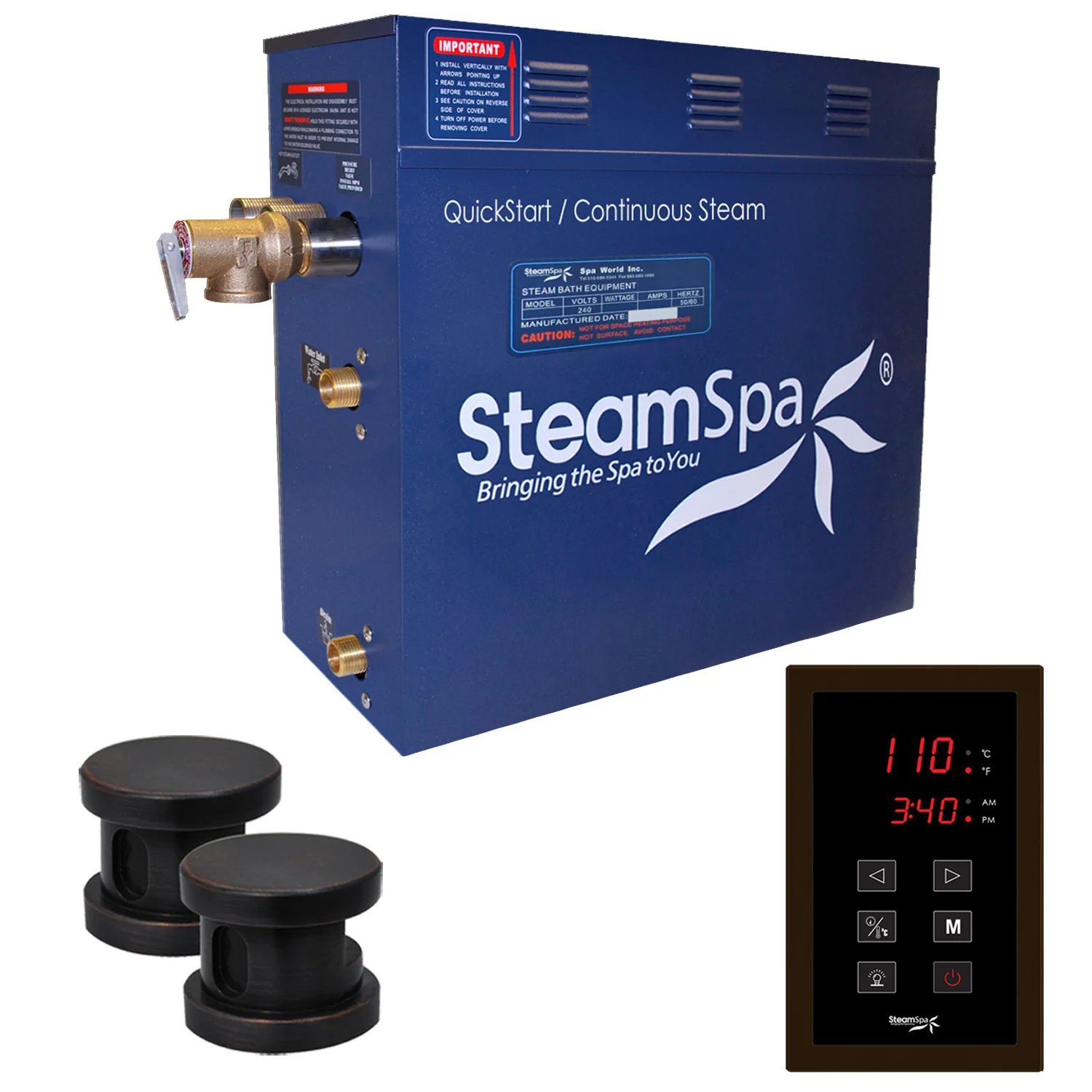 Oasis Series Steam Bath Generator with Continuous Steam, Quick Start, and Auto Drain Technology - Image 14