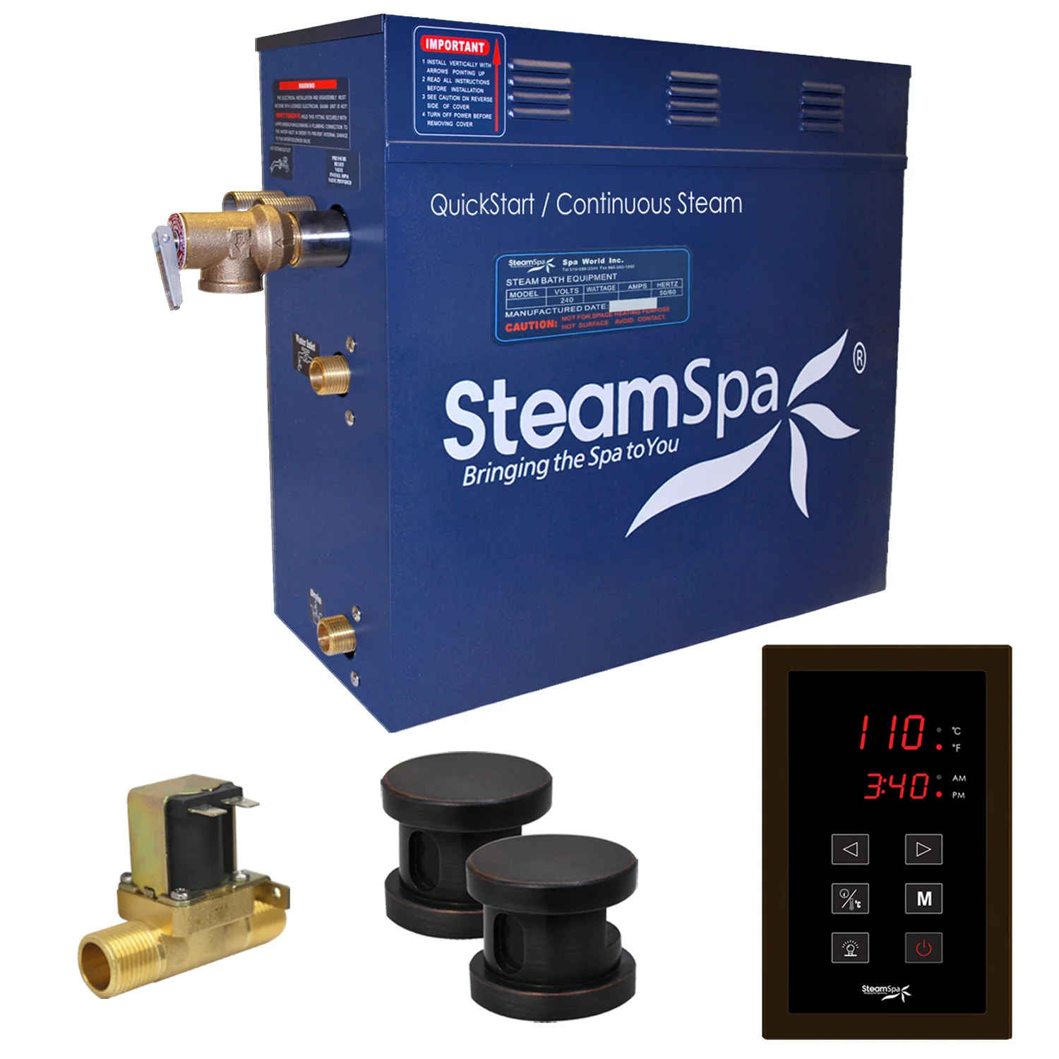Oasis Series Steam Bath Generator with Continuous Steam, Quick Start, and Auto Drain Technology - Image 15