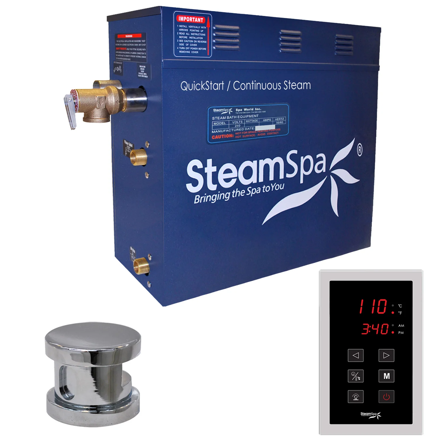Oasis Series Steam Bath Generator with Continuous Steam, Quick Start, and Auto Drain Technology - Image 18