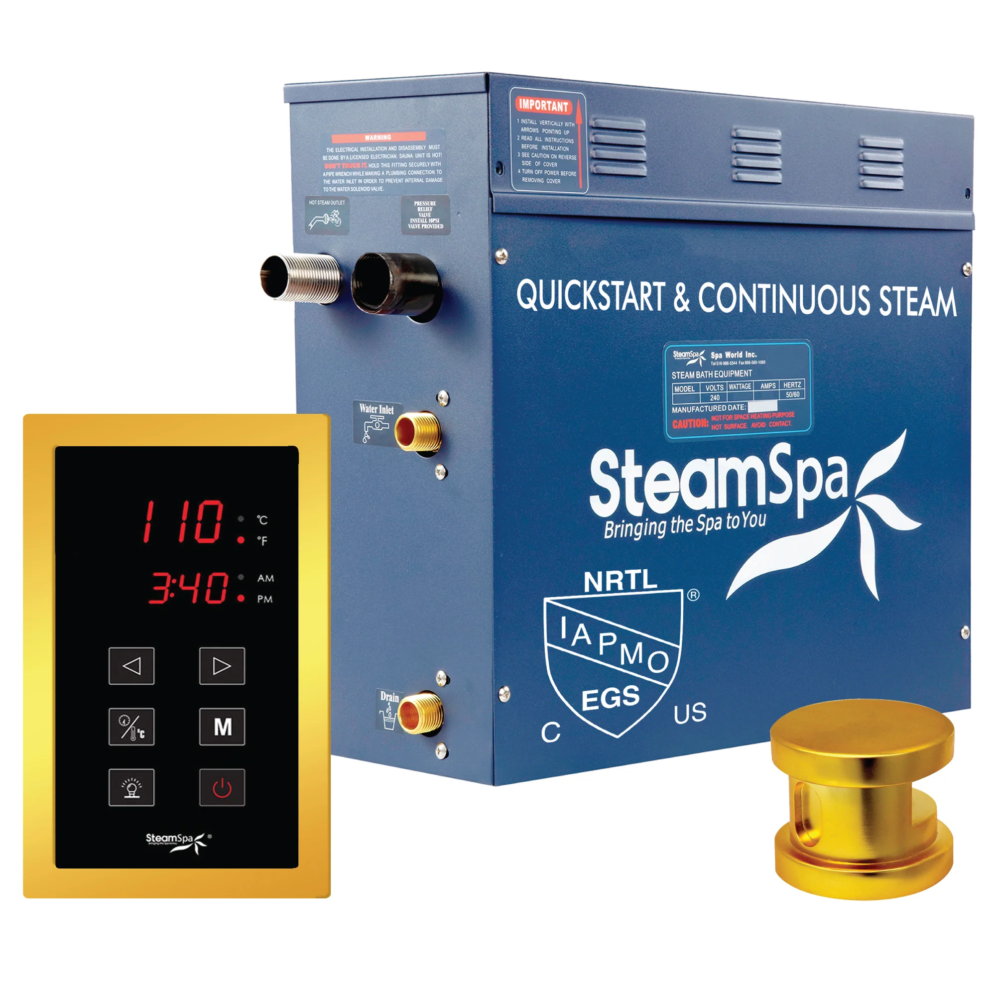 Oasis Series Steam Bath Generator with Continuous Steam, Quick Start, and Auto Drain Technology - Image 20