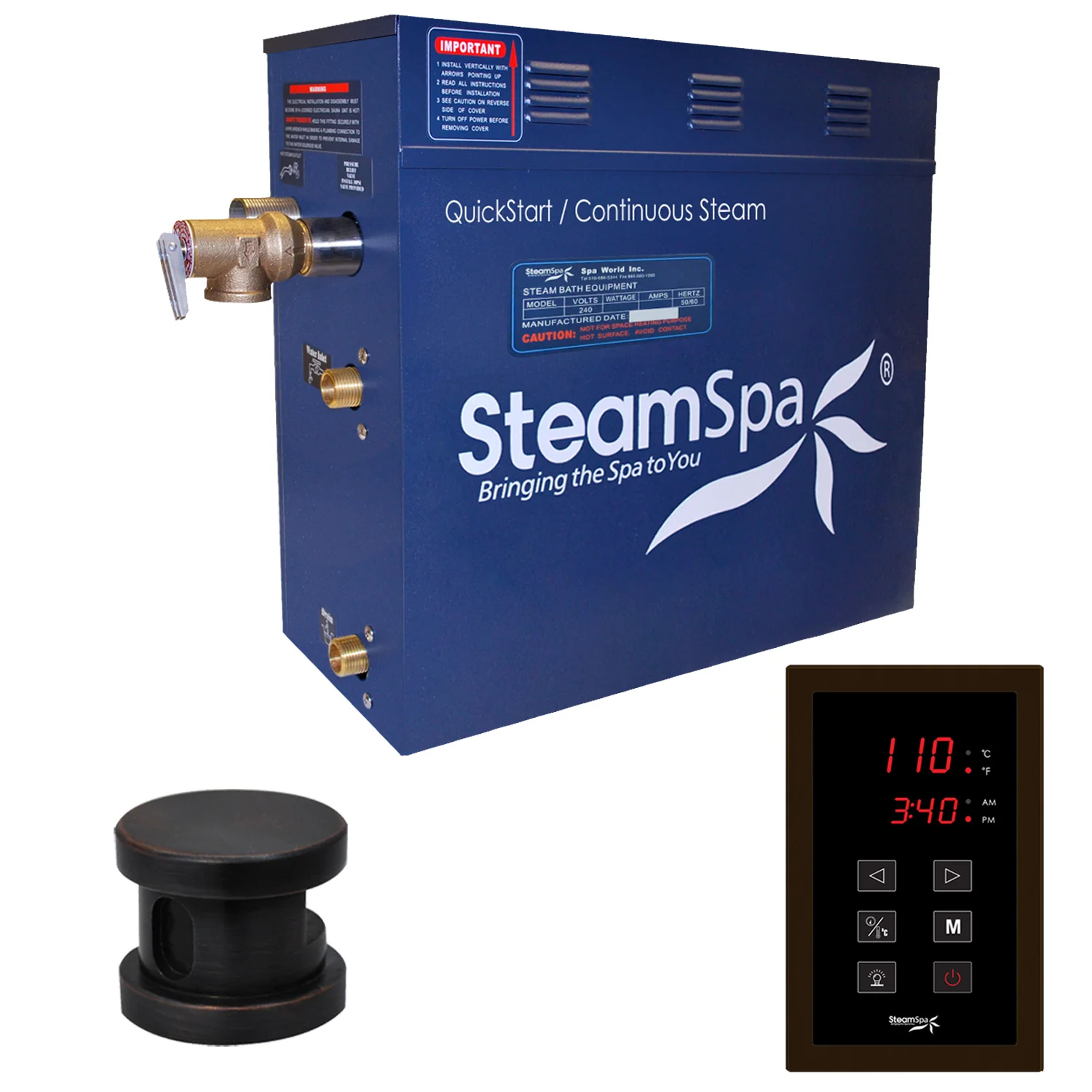 Oasis Series Steam Bath Generator with Continuous Steam, Quick Start, and Auto Drain Technology - Image 24