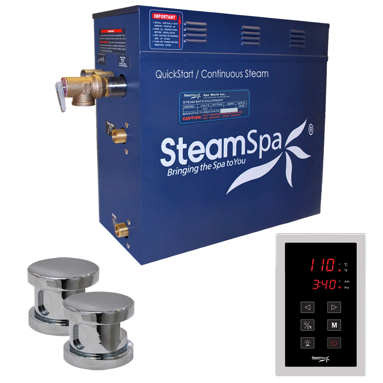 Oasis Series Steam Bath Generator with Continuous Steam, Quick Start, and Auto Drain Technology - Image 9