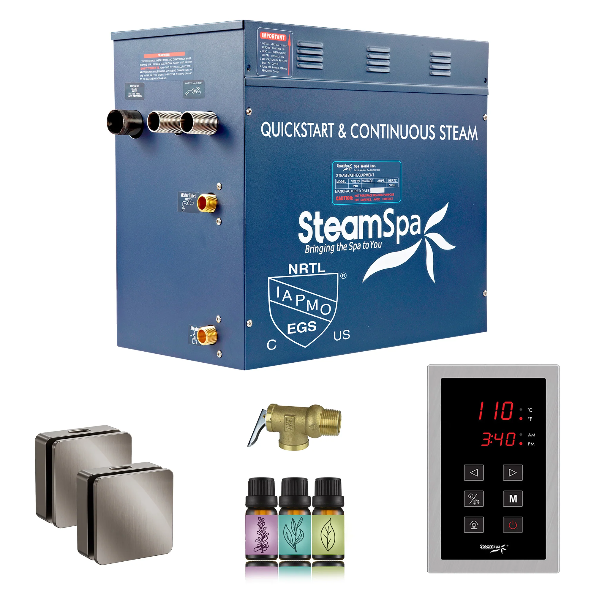 Oasis Series Steam Bath Generator with Continuous Steam and Easy Touch Control - Image 10