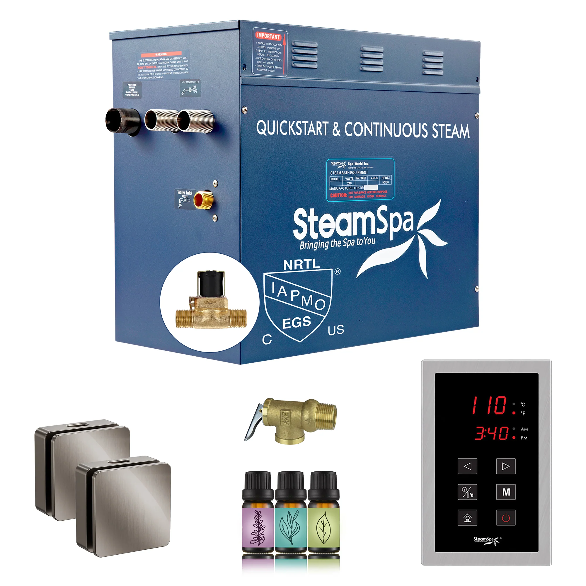 Oasis Series Steam Bath Generator with Continuous Steam and Easy Touch Control - Image 11