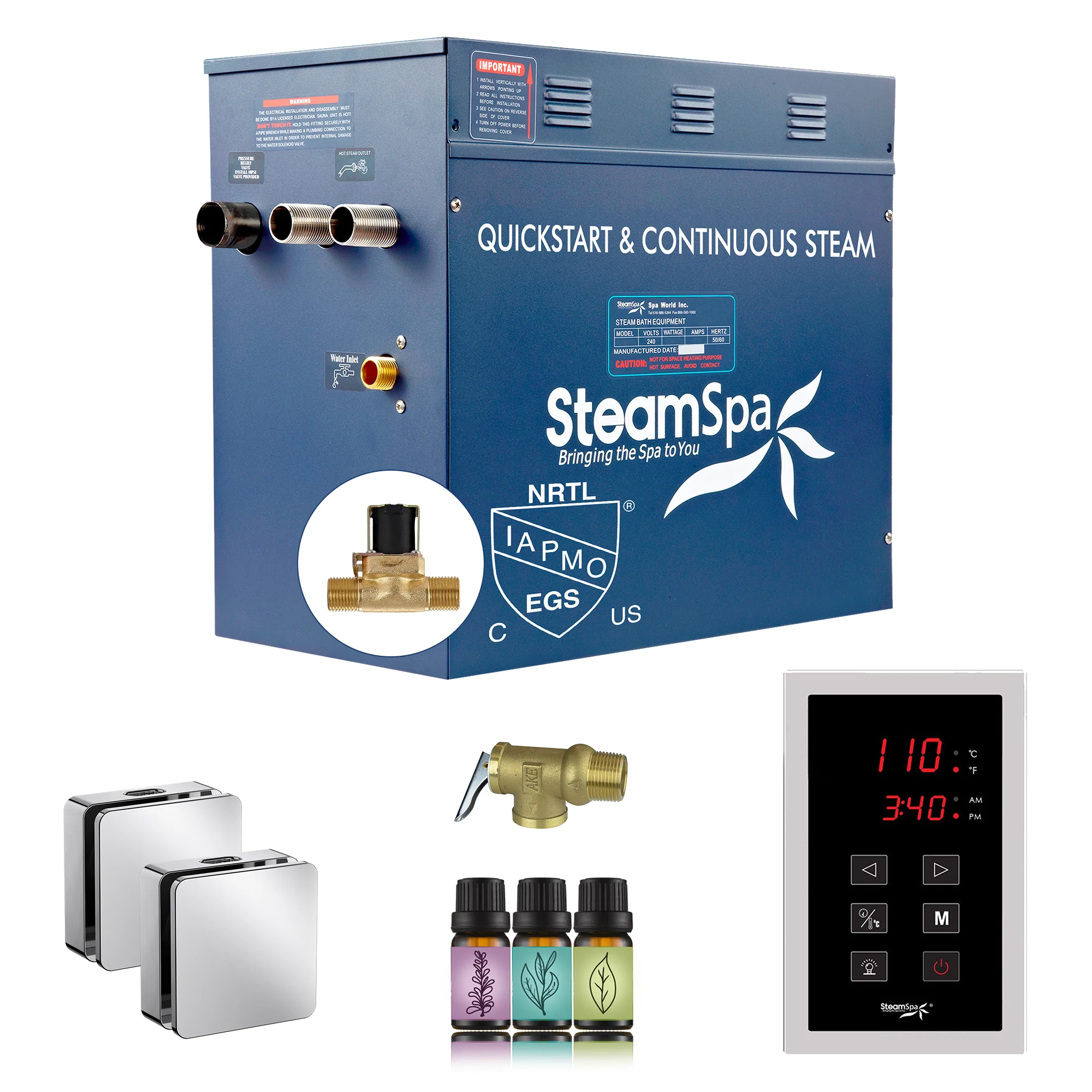 Oasis Series Steam Bath Generator with Continuous Steam and Easy Touch Control - Image 13