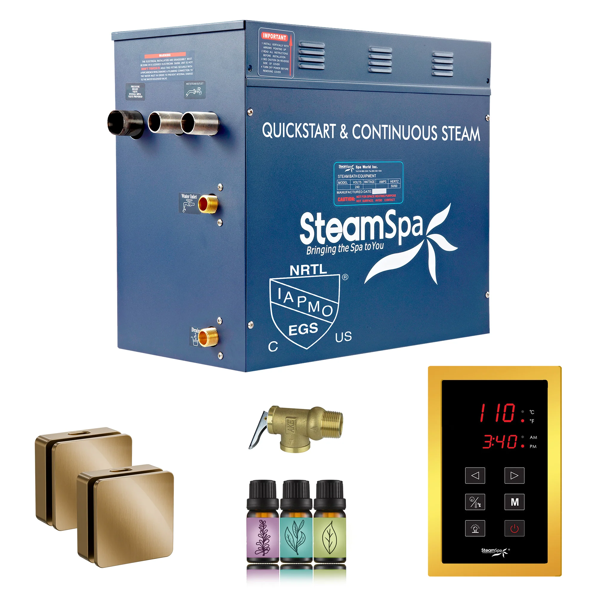 Oasis Series Steam Bath Generator with Continuous Steam and Easy Touch Control - Image 14
