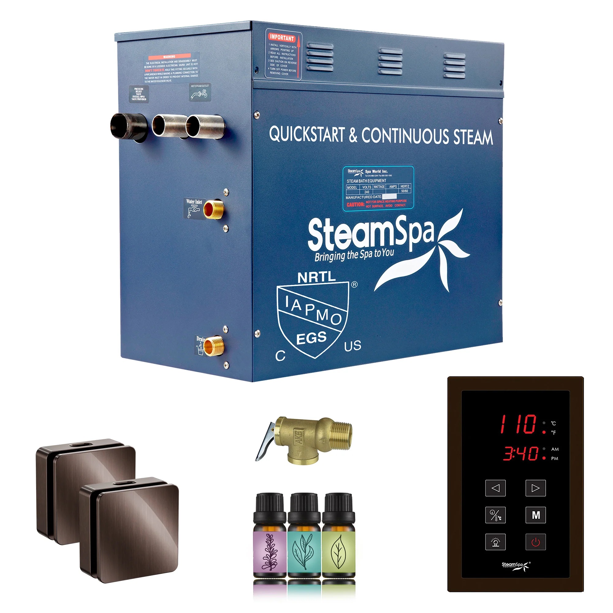 Oasis Series Steam Bath Generator with Continuous Steam and Easy Touch Control - Image 17