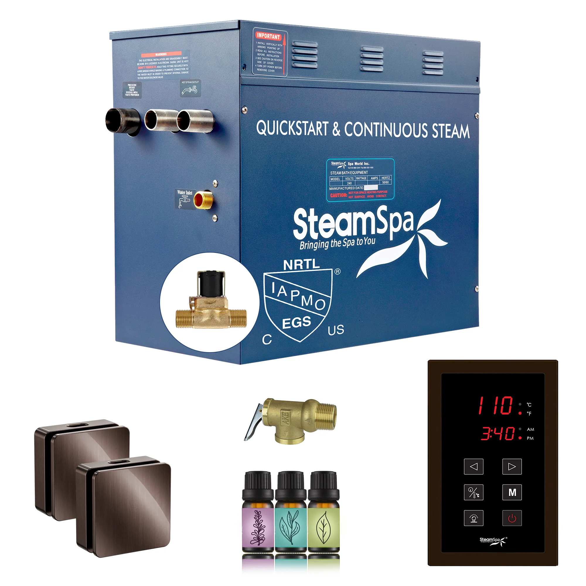 Oasis Series Steam Bath Generator with Continuous Steam and Easy Touch Control - Image 18