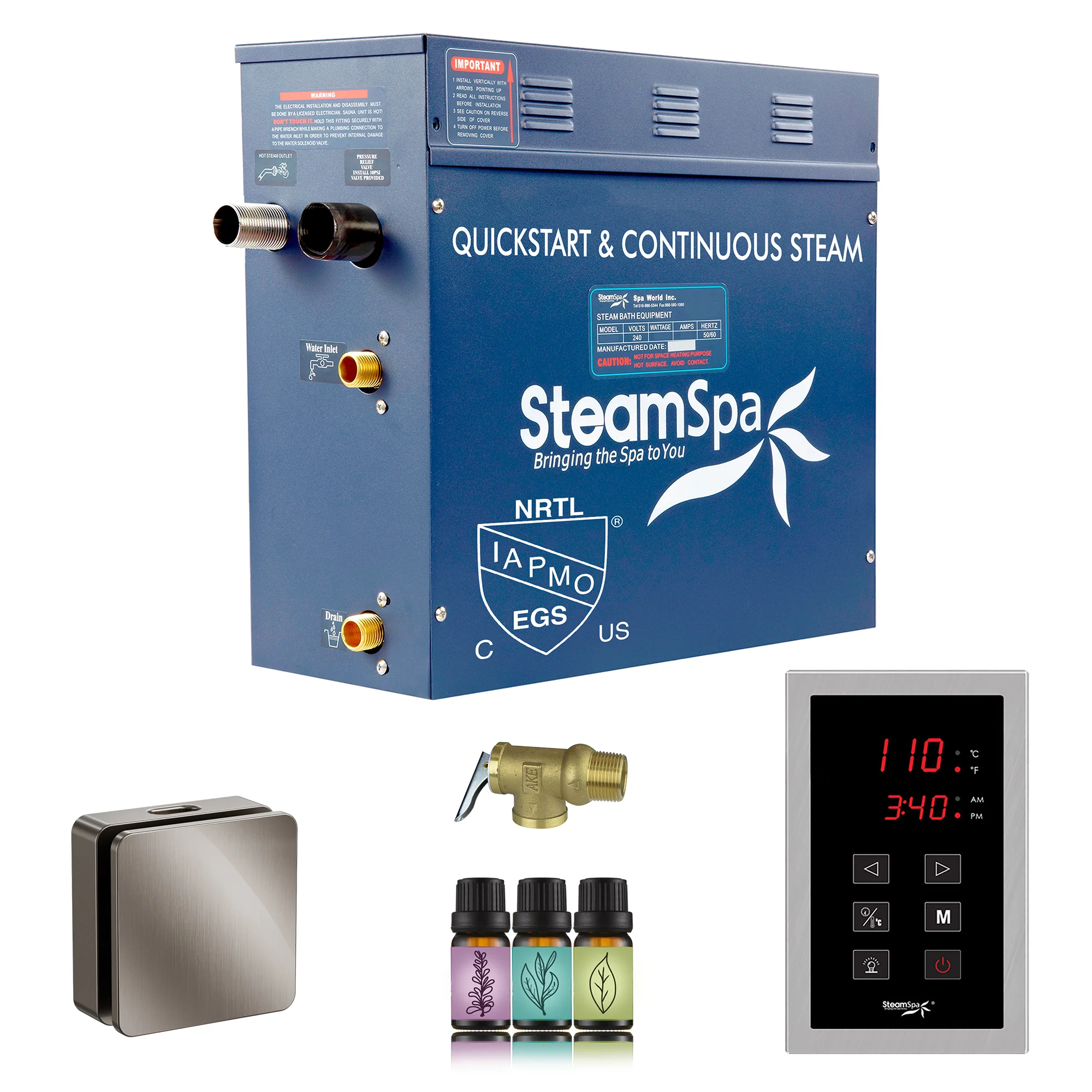 Oasis Series Steam Bath Generator with Continuous Steam and Easy Touch Control - Image 19