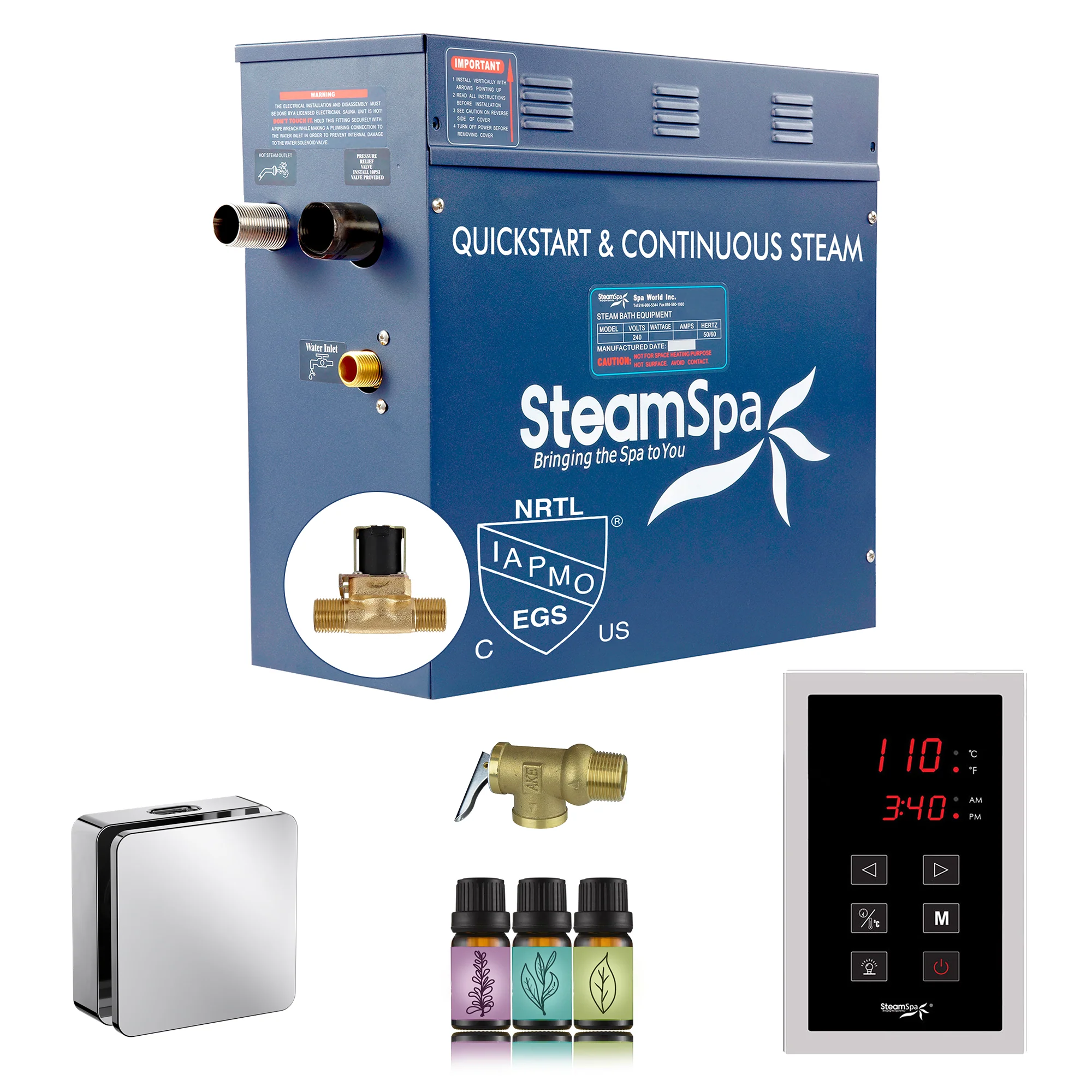 Oasis Series Steam Bath Generator with Continuous Steam and Easy Touch Control - Image 22