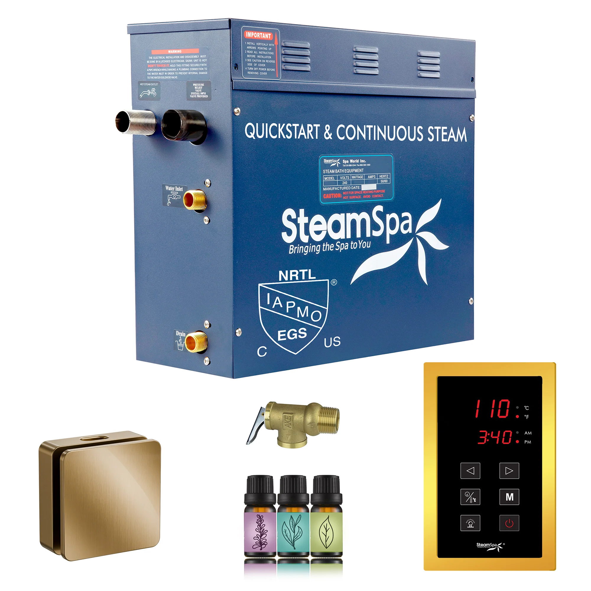 Oasis Series Steam Bath Generator with Continuous Steam and Easy Touch Control - Image 23