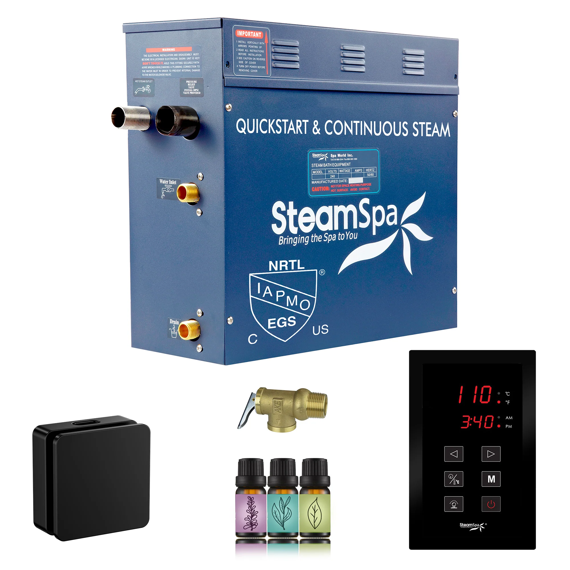 Oasis Series Steam Bath Generator with Continuous Steam and Easy Touch Control - Image 25