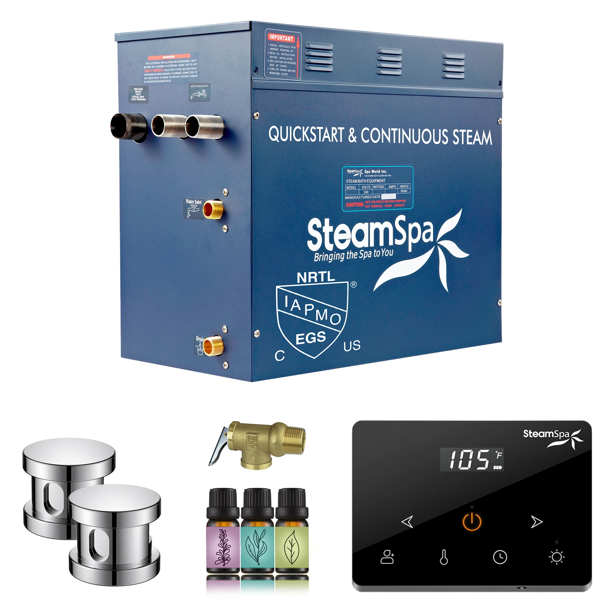 Oasis Series Steam Bath Generator with Wireless Control, QuickStart Technology, and Continuous Steam Output - Image 11