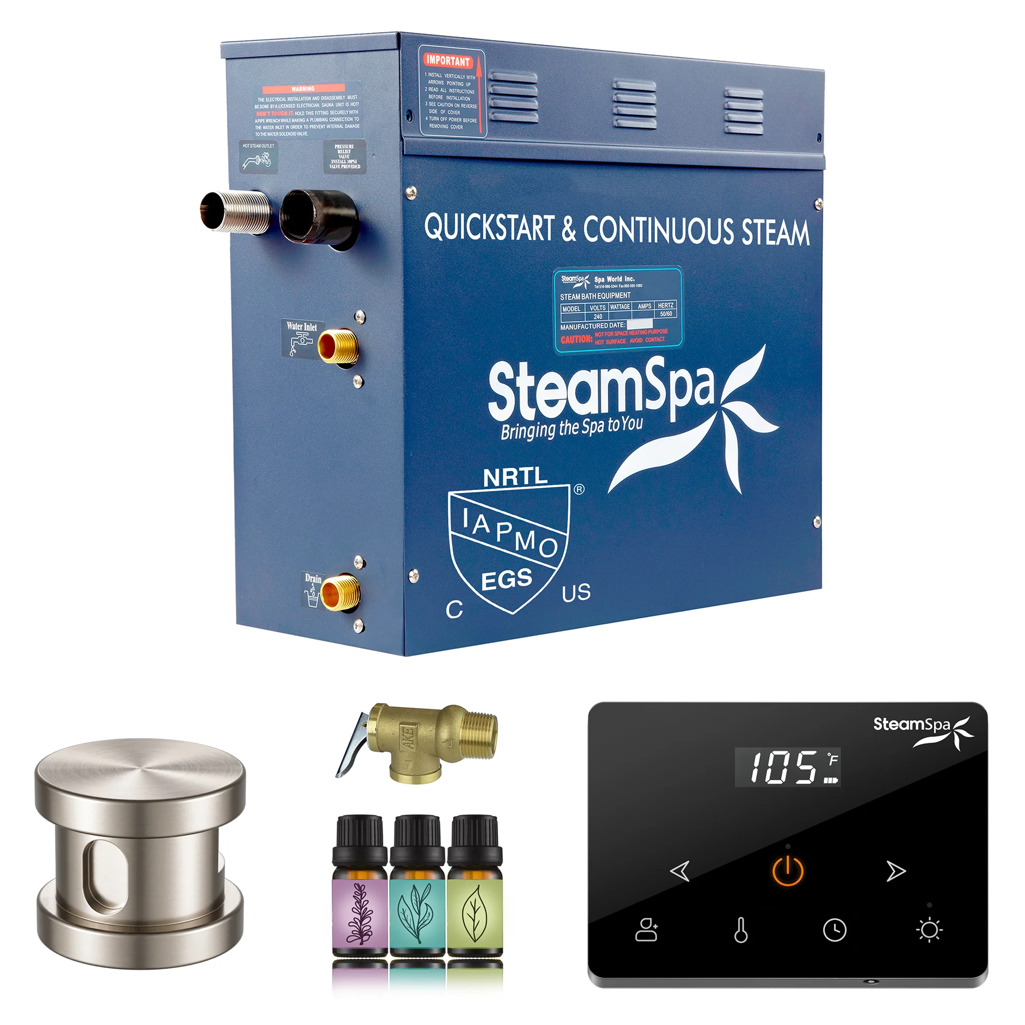 Oasis Series Steam Bath Generator with Wireless Control, QuickStart Technology, and Continuous Steam Output - Image 14