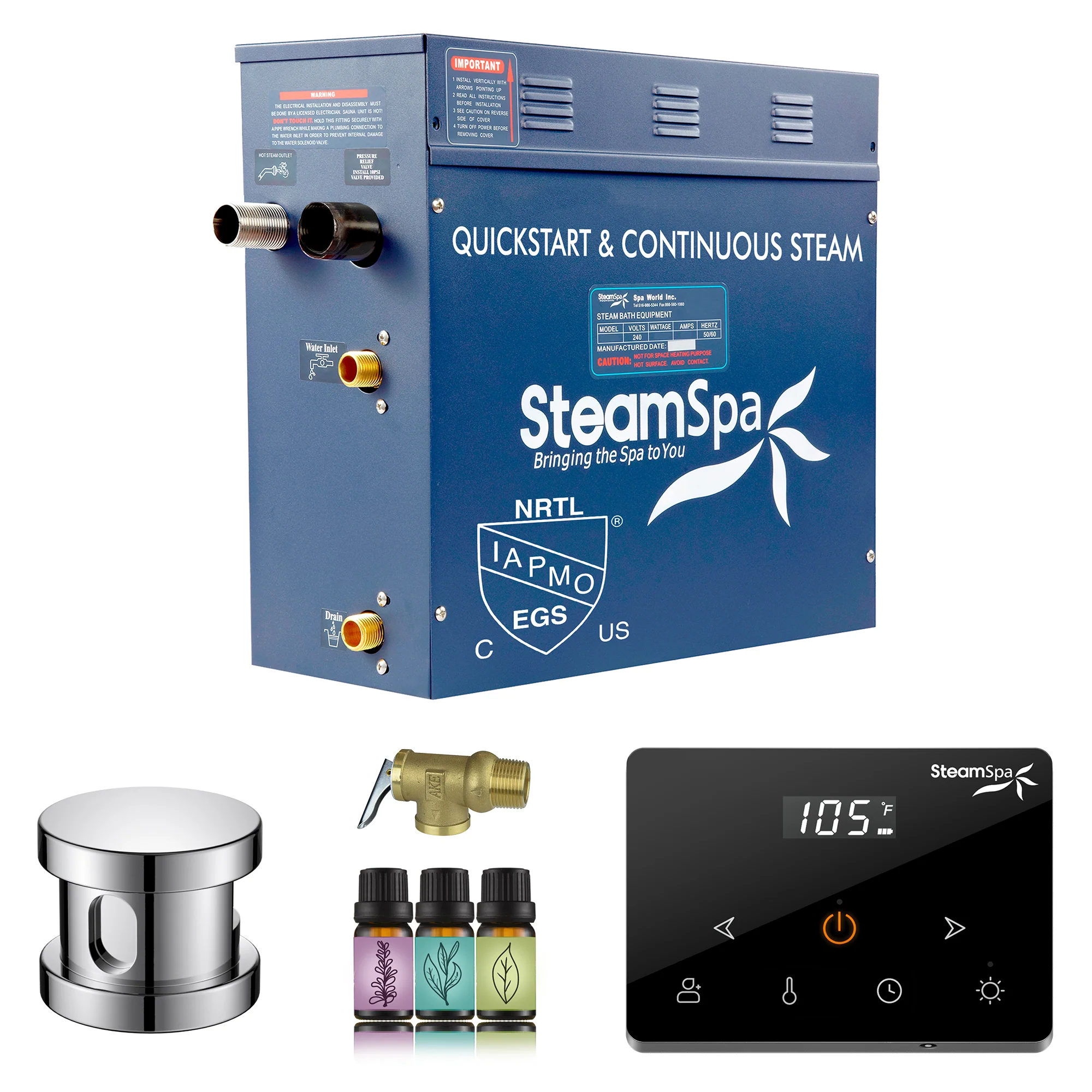 Oasis Series Steam Bath Generator with Wireless Control, QuickStart Technology, and Continuous Steam Output - Image 15