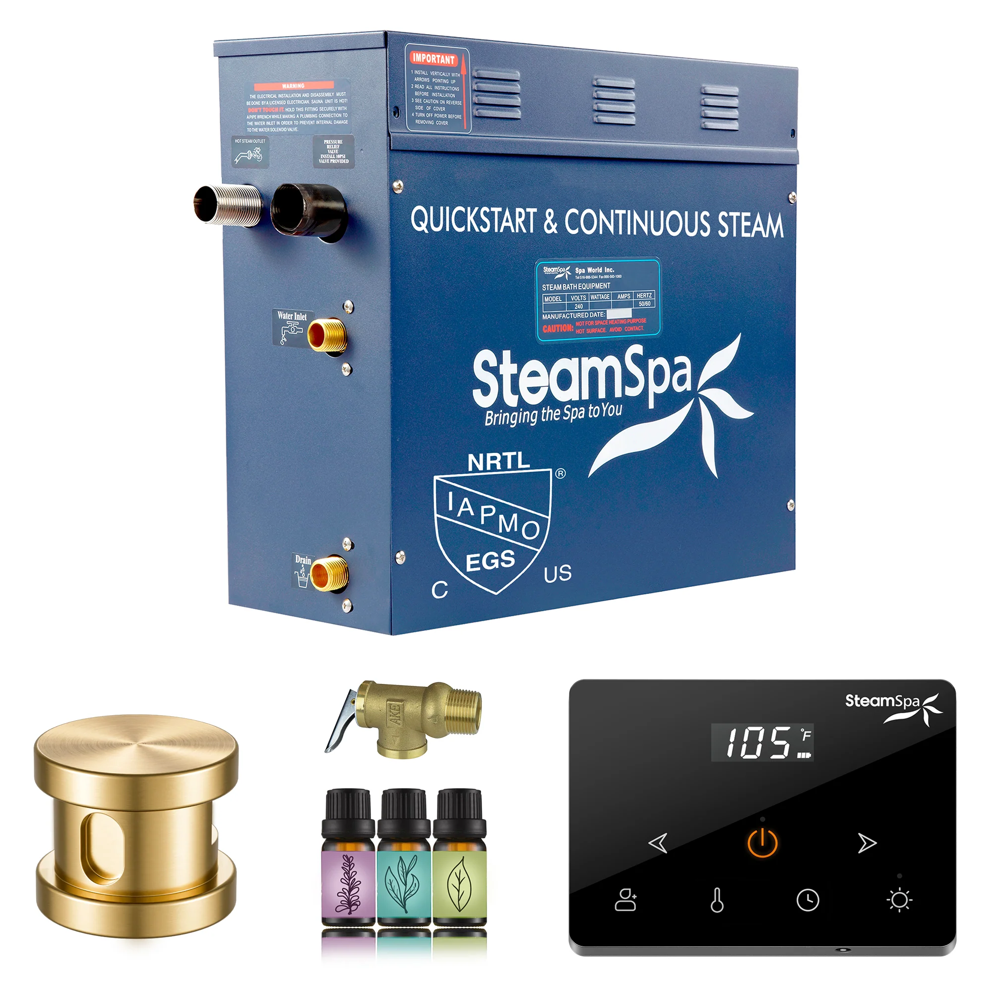 Oasis Series Steam Bath Generator with Wireless Control, QuickStart Technology, and Continuous Steam Output - Image 16