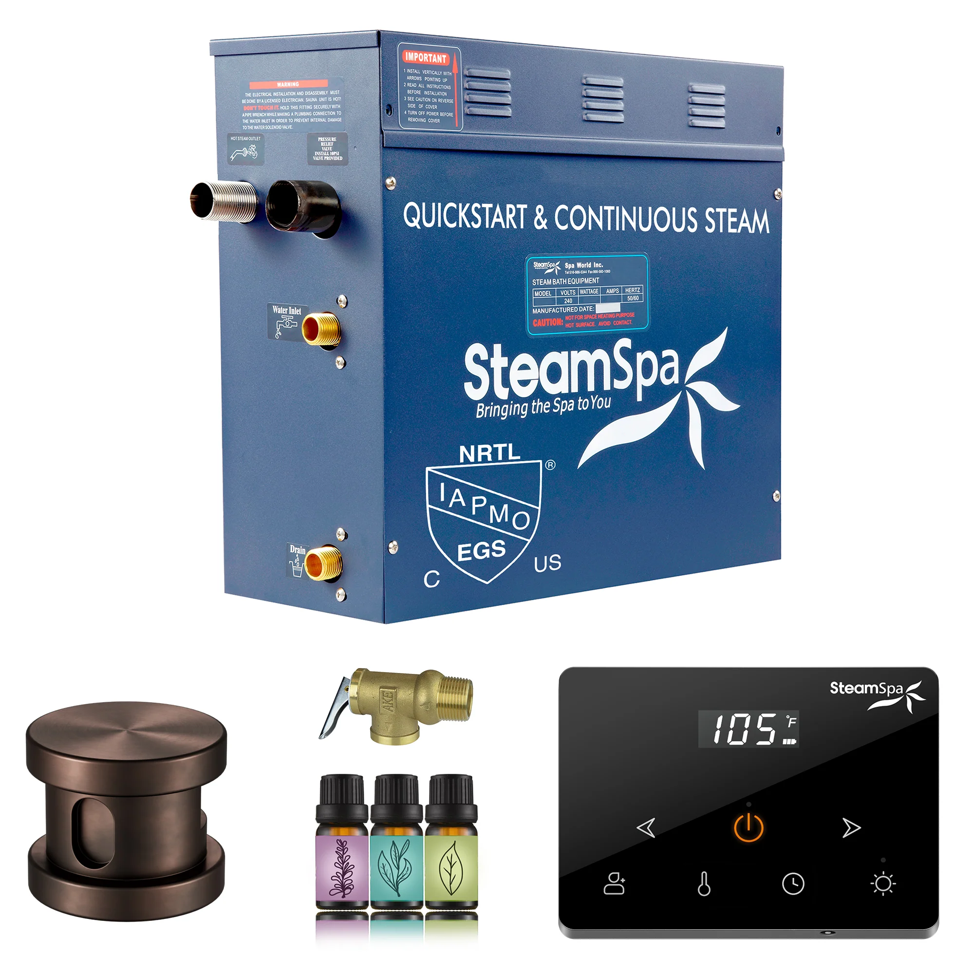 Oasis Series Steam Bath Generator with Wireless Control, QuickStart Technology, and Continuous Steam Output - Image 18