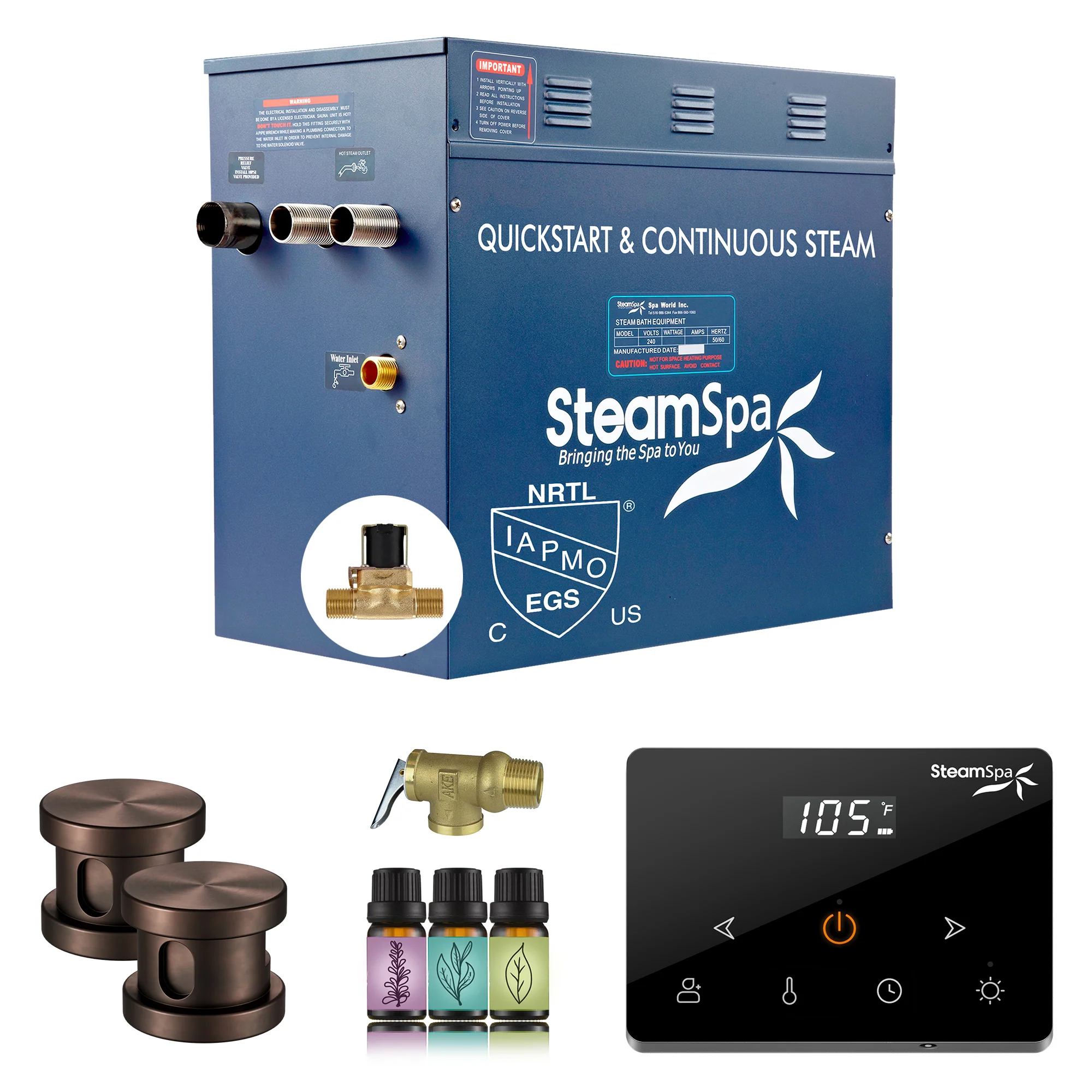 Oasis Series Steam Bath Generator with Wireless Control, QuickStart Technology, and Continuous Steam Output - Image 23