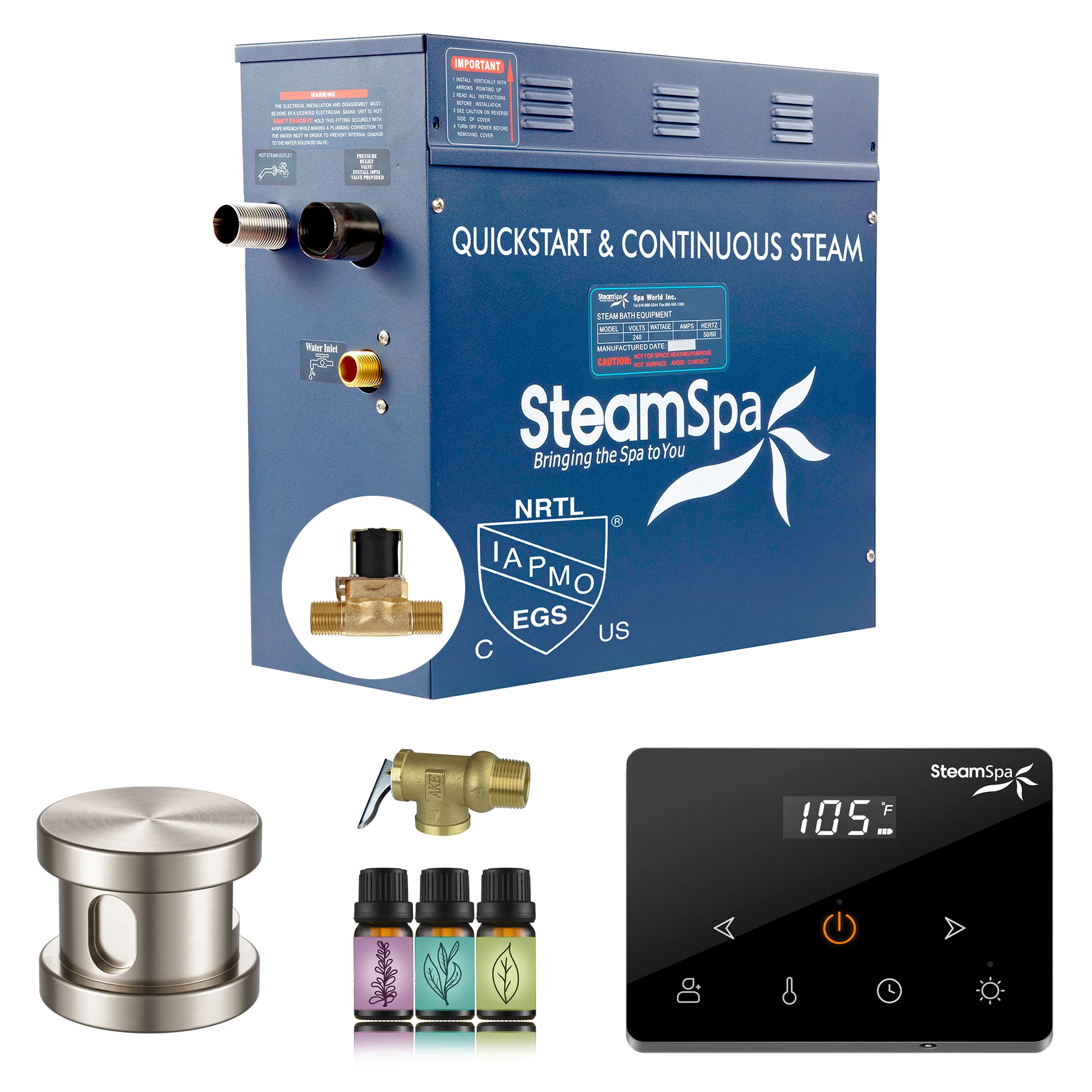 Oasis Series Steam Bath Generator with Wireless Control, QuickStart Technology, and Continuous Steam Output - Image 24