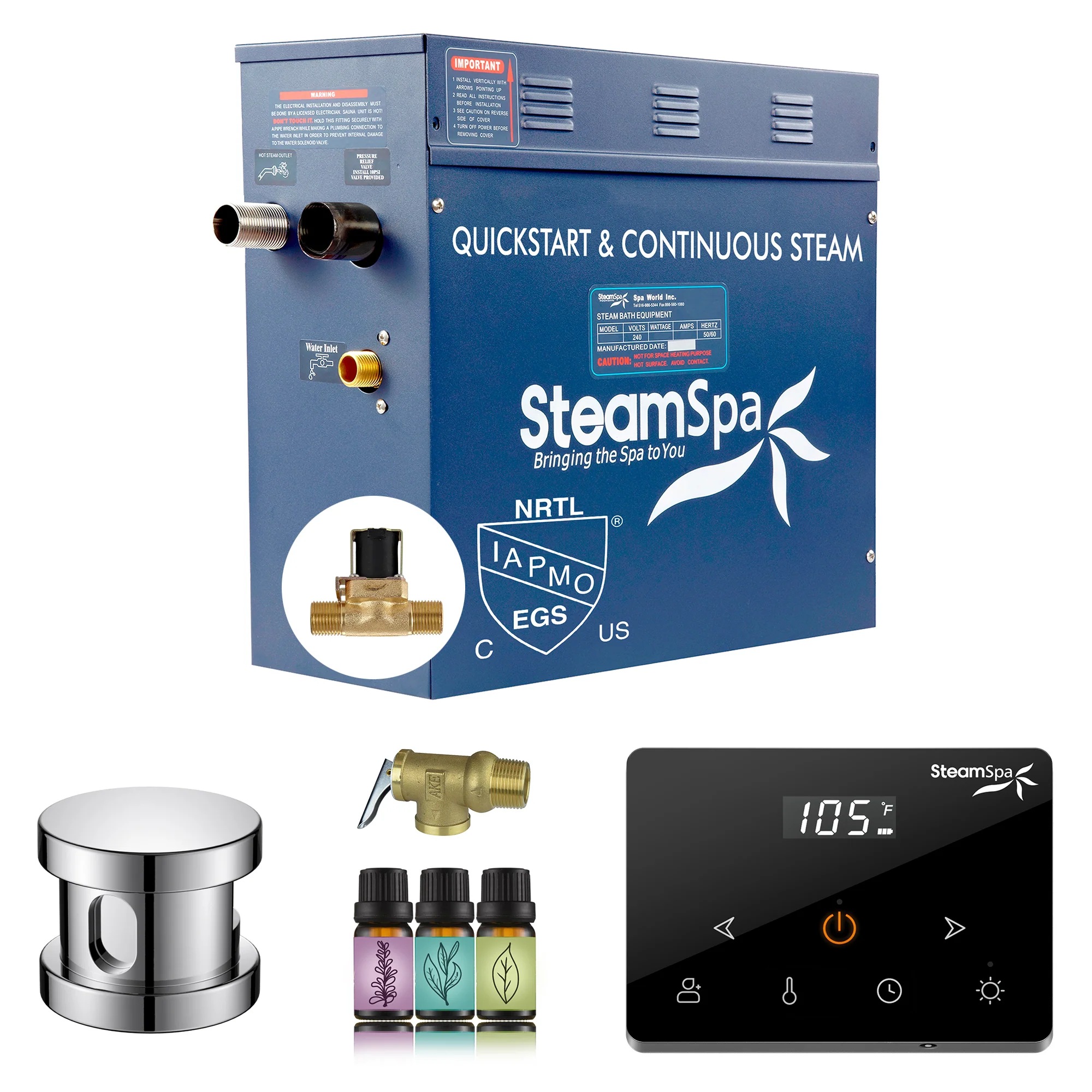 Oasis Series Steam Bath Generator with Wireless Control, QuickStart Technology, and Continuous Steam Output - Image 25