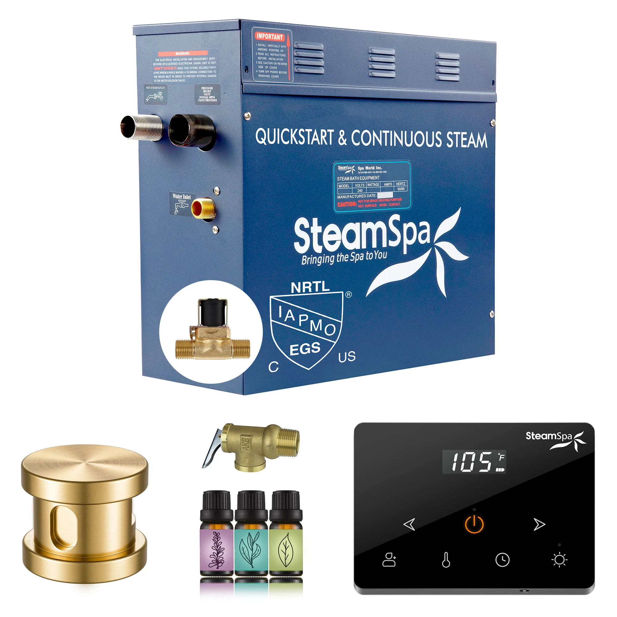 Oasis Series Steam Bath Generator with Wireless Control, QuickStart Technology, and Continuous Steam Output - Image 26