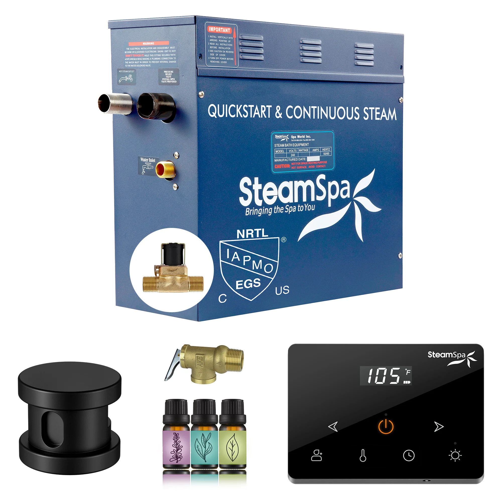 Oasis Series Steam Bath Generator with Wireless Control, QuickStart Technology, and Continuous Steam Output - Image 27