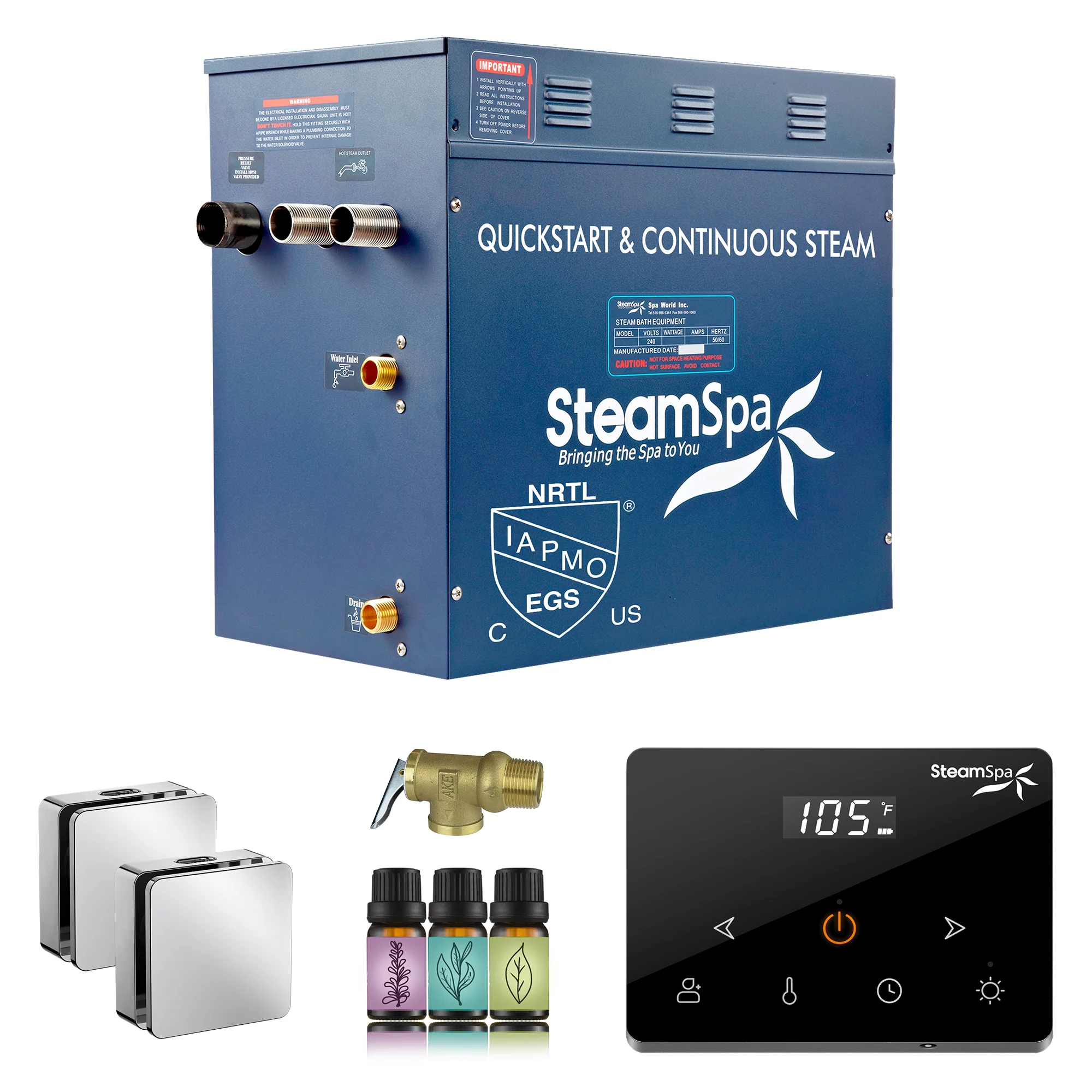 Oasis Series Steam Bath Generator with Wireless Control, QuickStart Technology, and Continuous Steam Output - Image 11