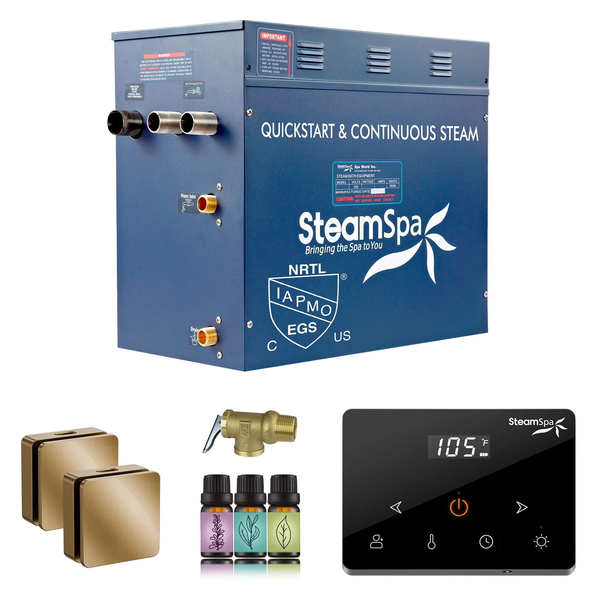 Oasis Series Steam Bath Generator with Wireless Control, QuickStart Technology, and Continuous Steam Output - Image 12