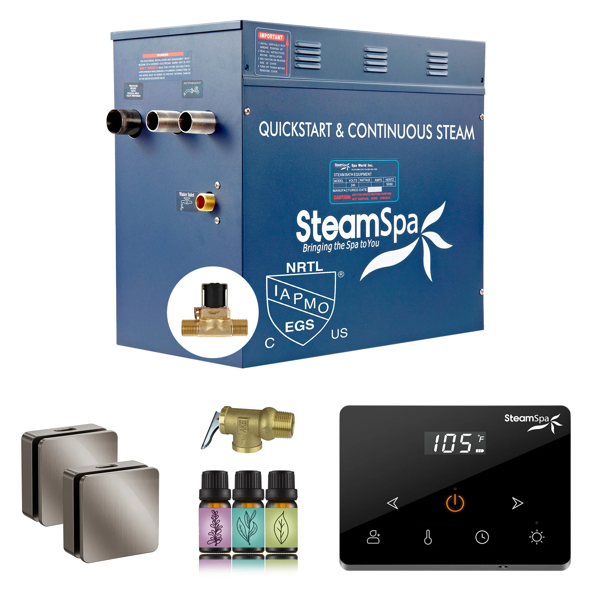 Oasis Series Steam Bath Generator with Wireless Control, QuickStart Technology, and Continuous Steam Output - Image 20