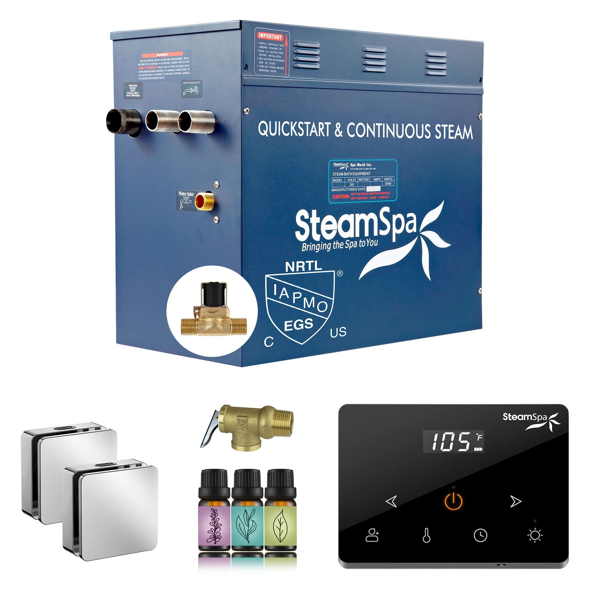 Oasis Series Steam Bath Generator with Wireless Control, QuickStart Technology, and Continuous Steam Output - Image 21