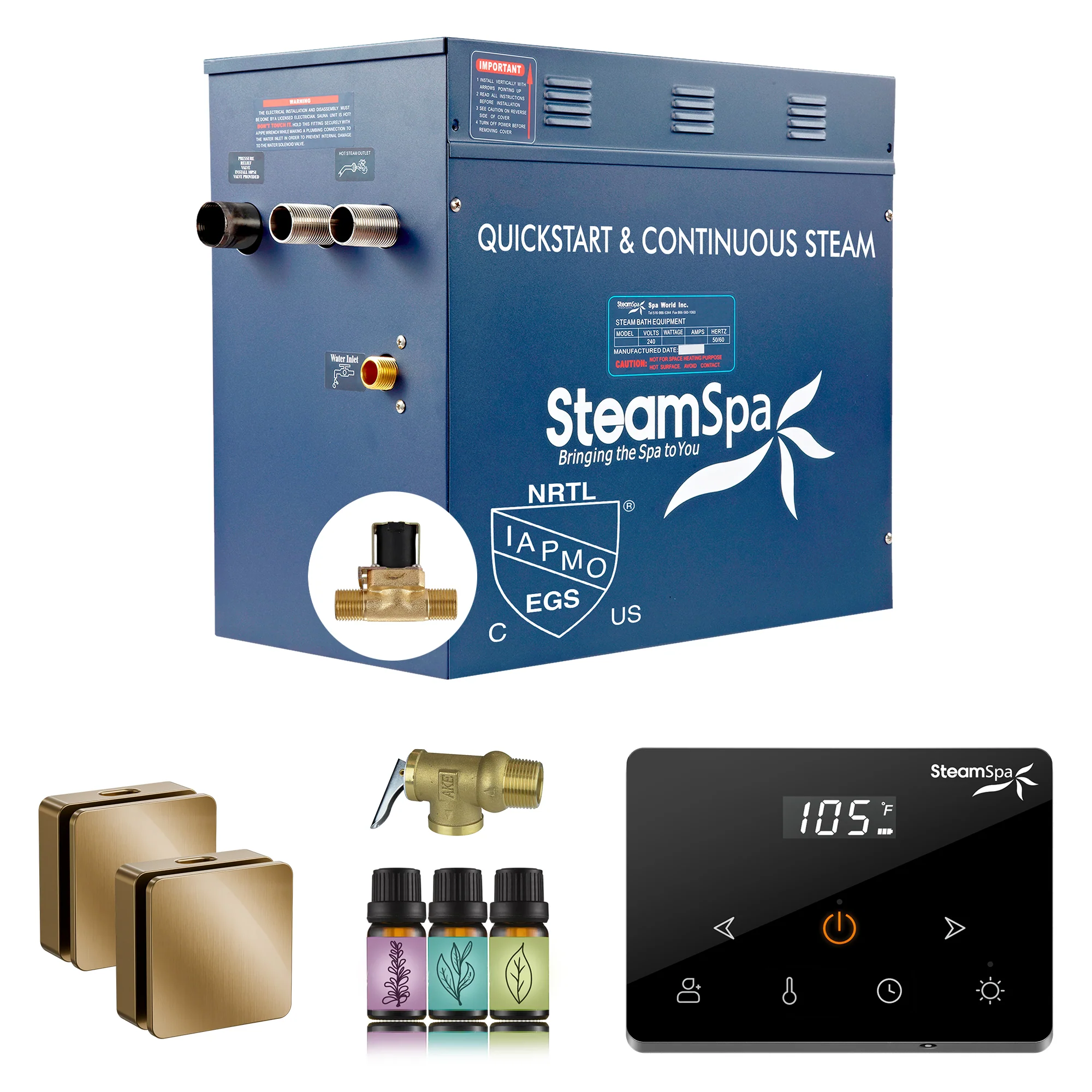 Oasis Series Steam Bath Generator with Wireless Control, QuickStart Technology, and Continuous Steam Output - Image 22