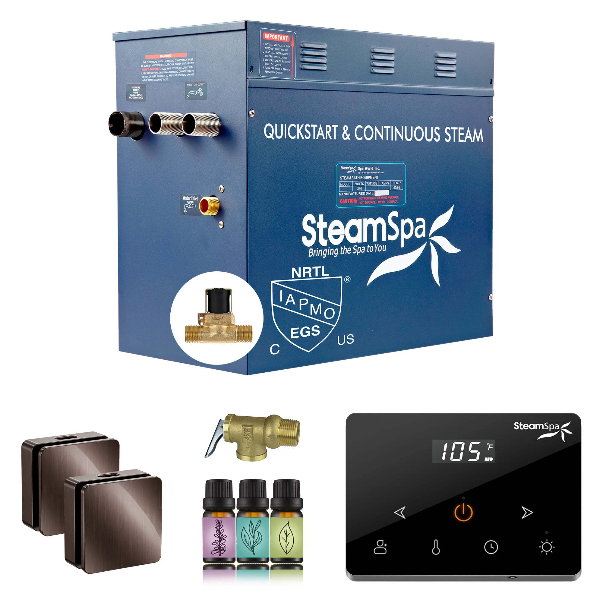 Oasis Series Steam Bath Generator with Wireless Control, QuickStart Technology, and Continuous Steam Output - Image 23