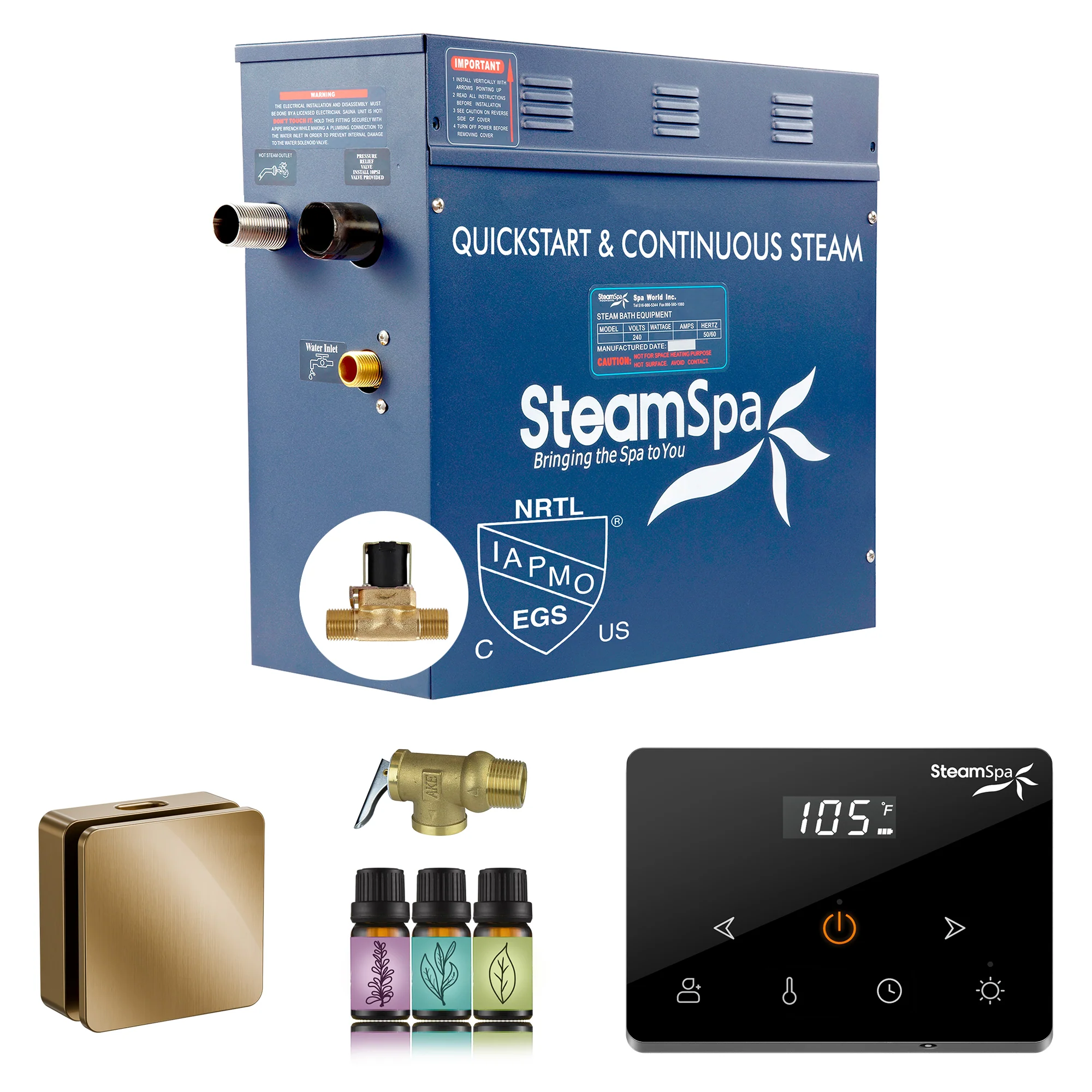 Oasis Series Steam Bath Generator with Wireless Control, QuickStart Technology, and Continuous Steam Output - Image 26