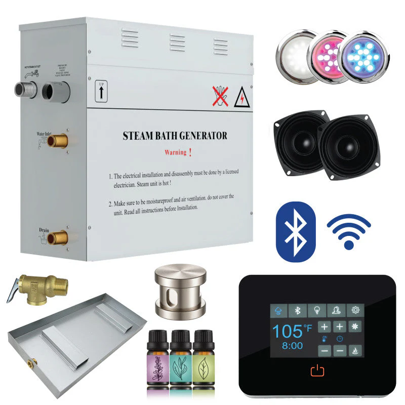 PRO Series Steam Bath Generator with Bluetooth, WiFi, QuickStart, Auto-Drain, and Chroma Lighting - Image 6