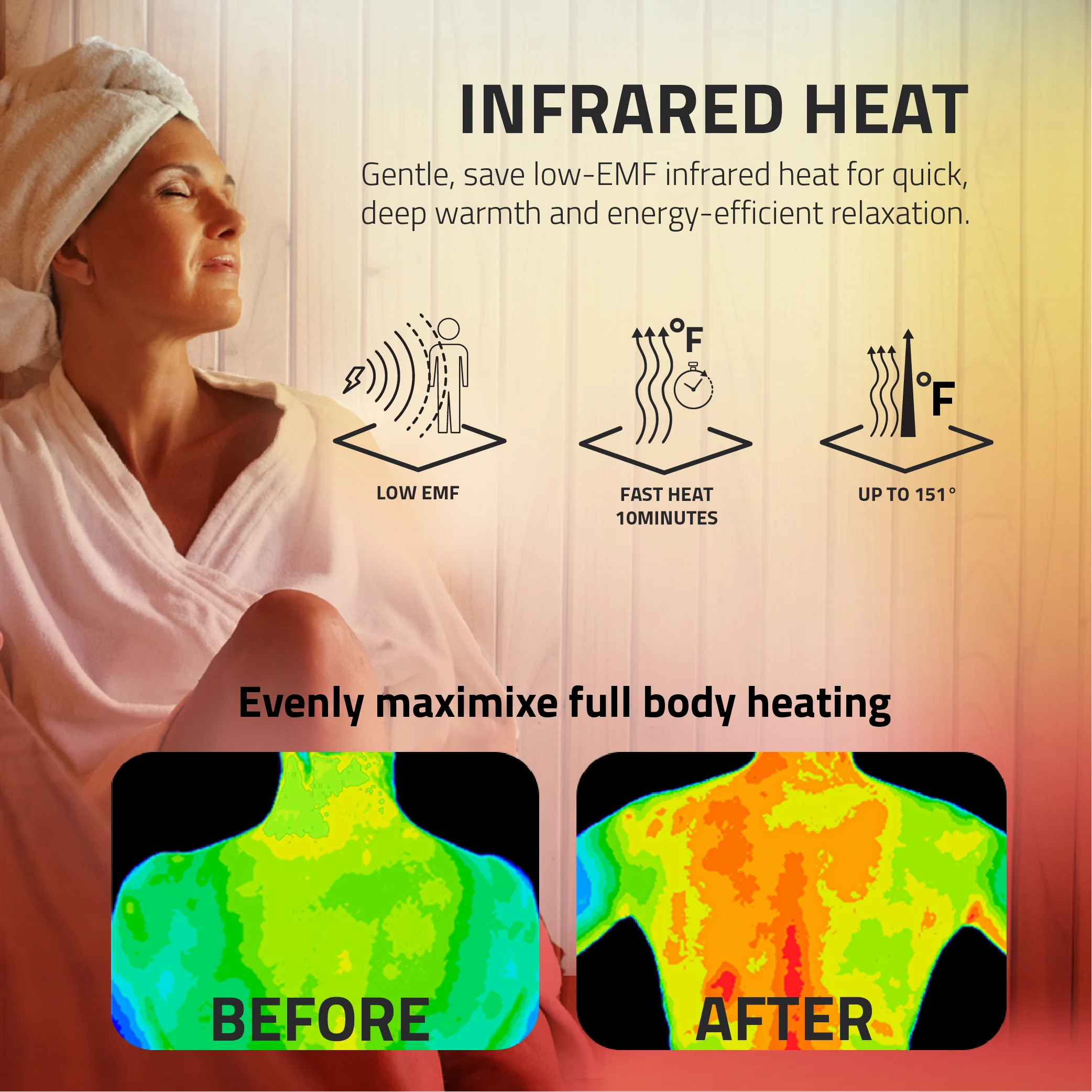 Viti 2- Person Indoor Hemlock Wooden Carbon FAR Infrared Home Sauna Room with LED Touch Control Panel and Heater - Image 11