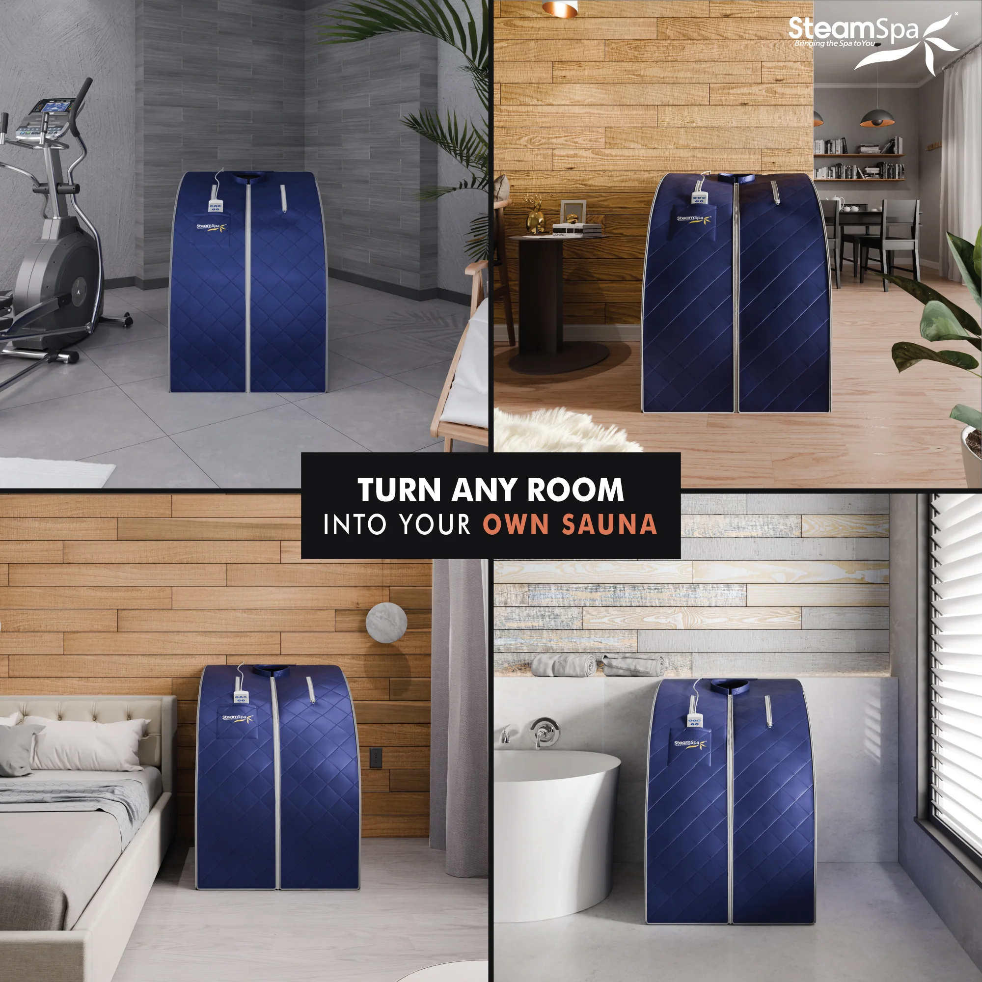 1-Person Indoor PP Plastic 1050 Watt Portable Infrared Home Sauna with Digital Controller and Foldable Chair, Blue - Image 6